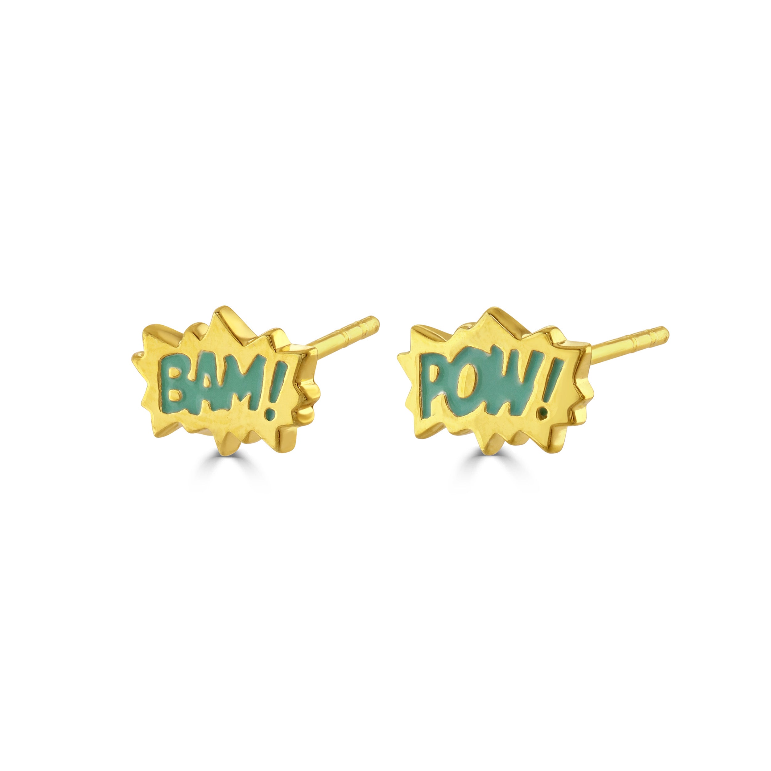 Gold Bam! & Pow! Stud Earrings