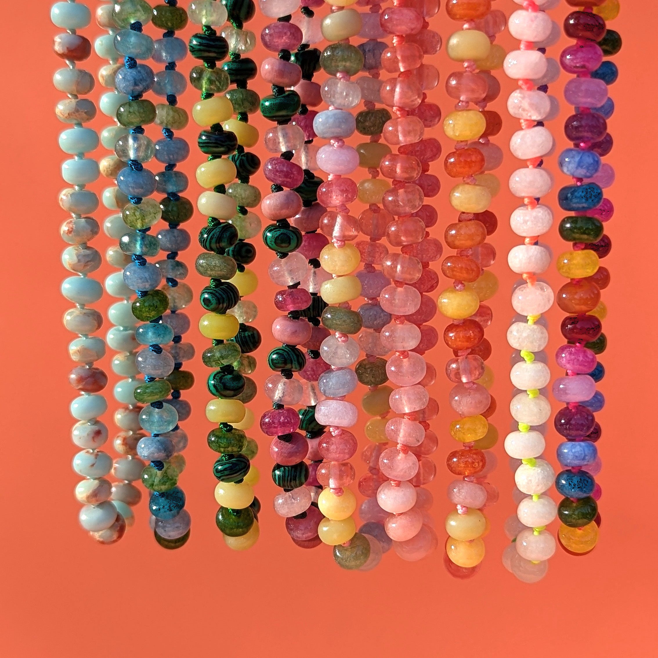 Gold Colour Pop Bespoke Beaded Necklace