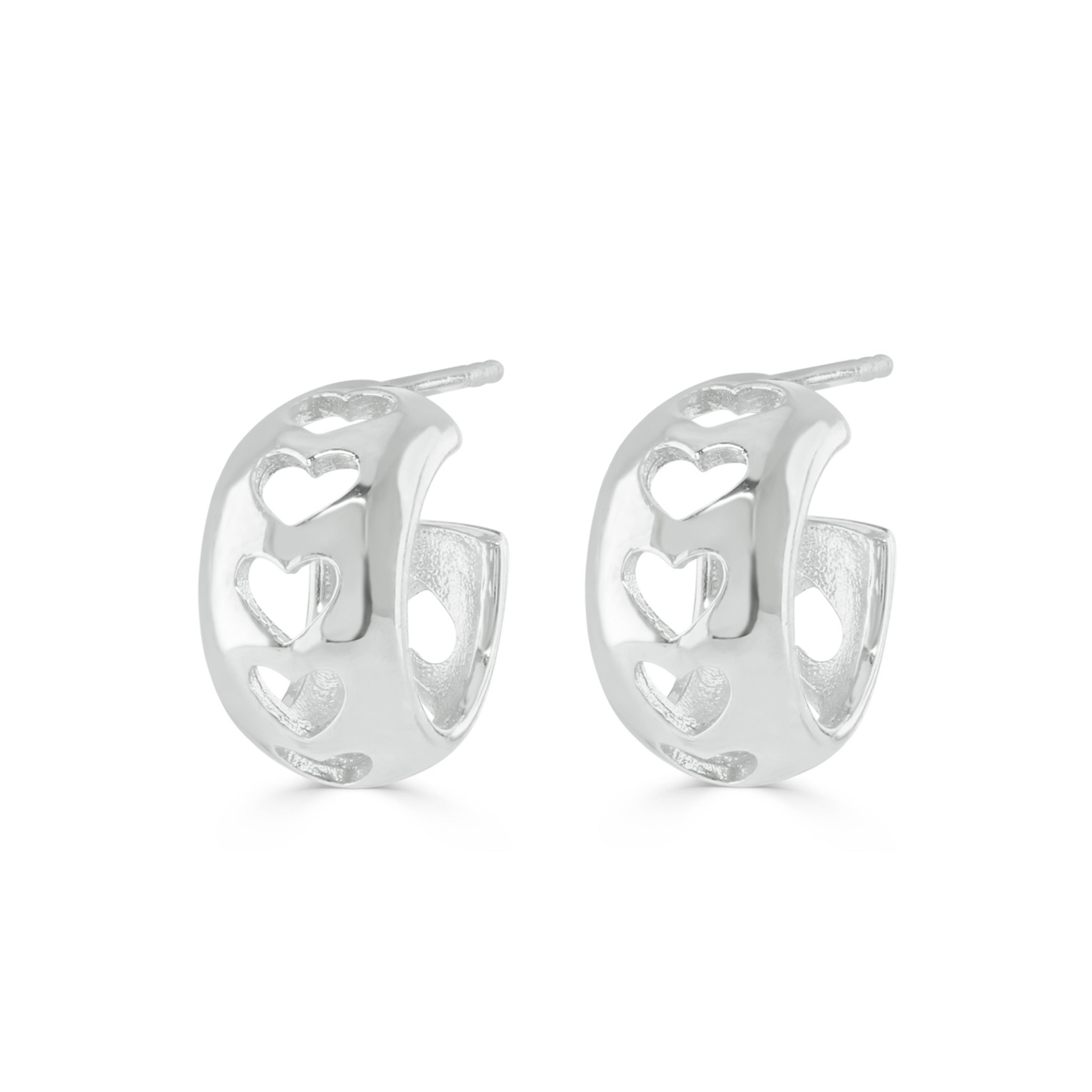 Silver Rachel Stevens Heart Hoop Earrings