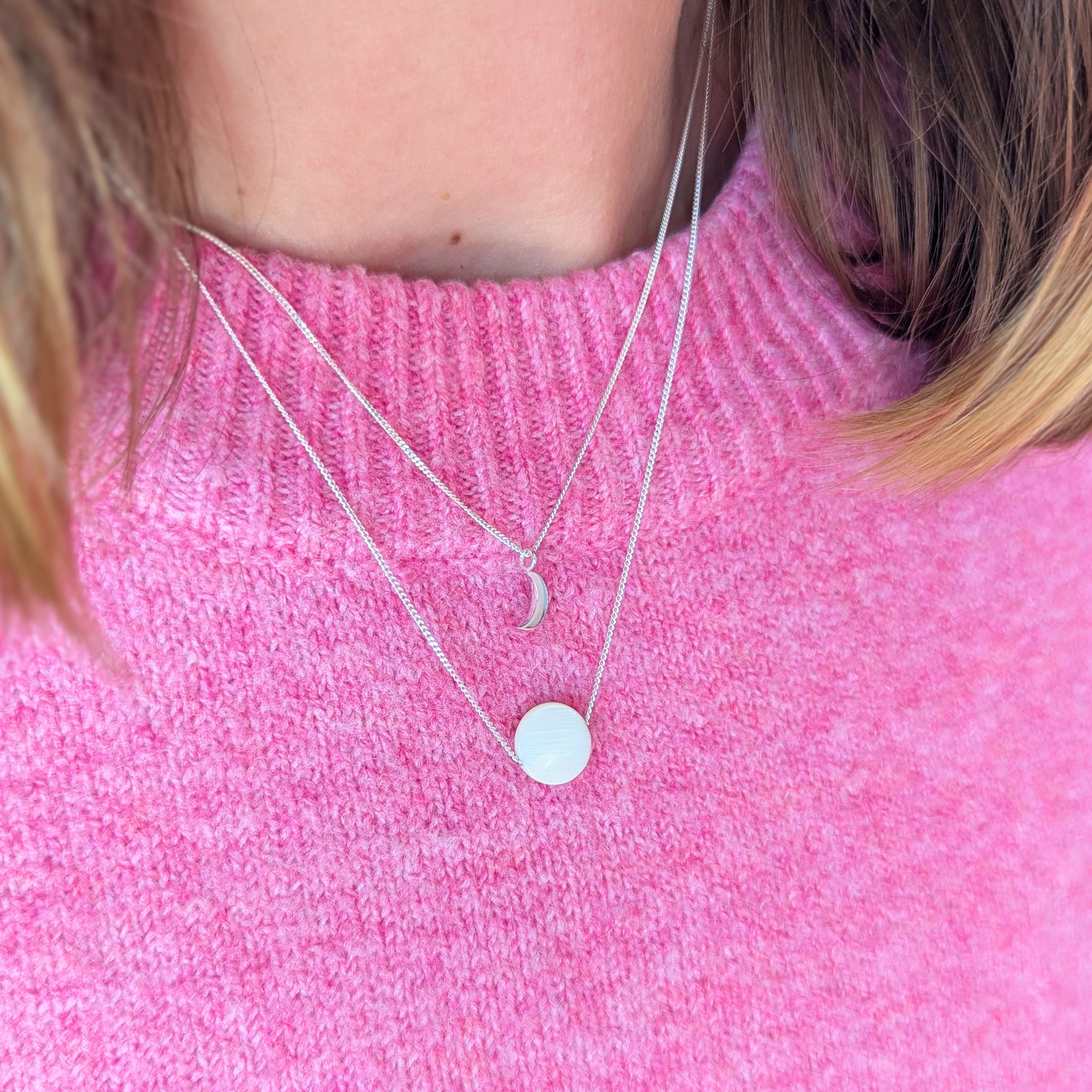 Silver Dainty Moon Necklace