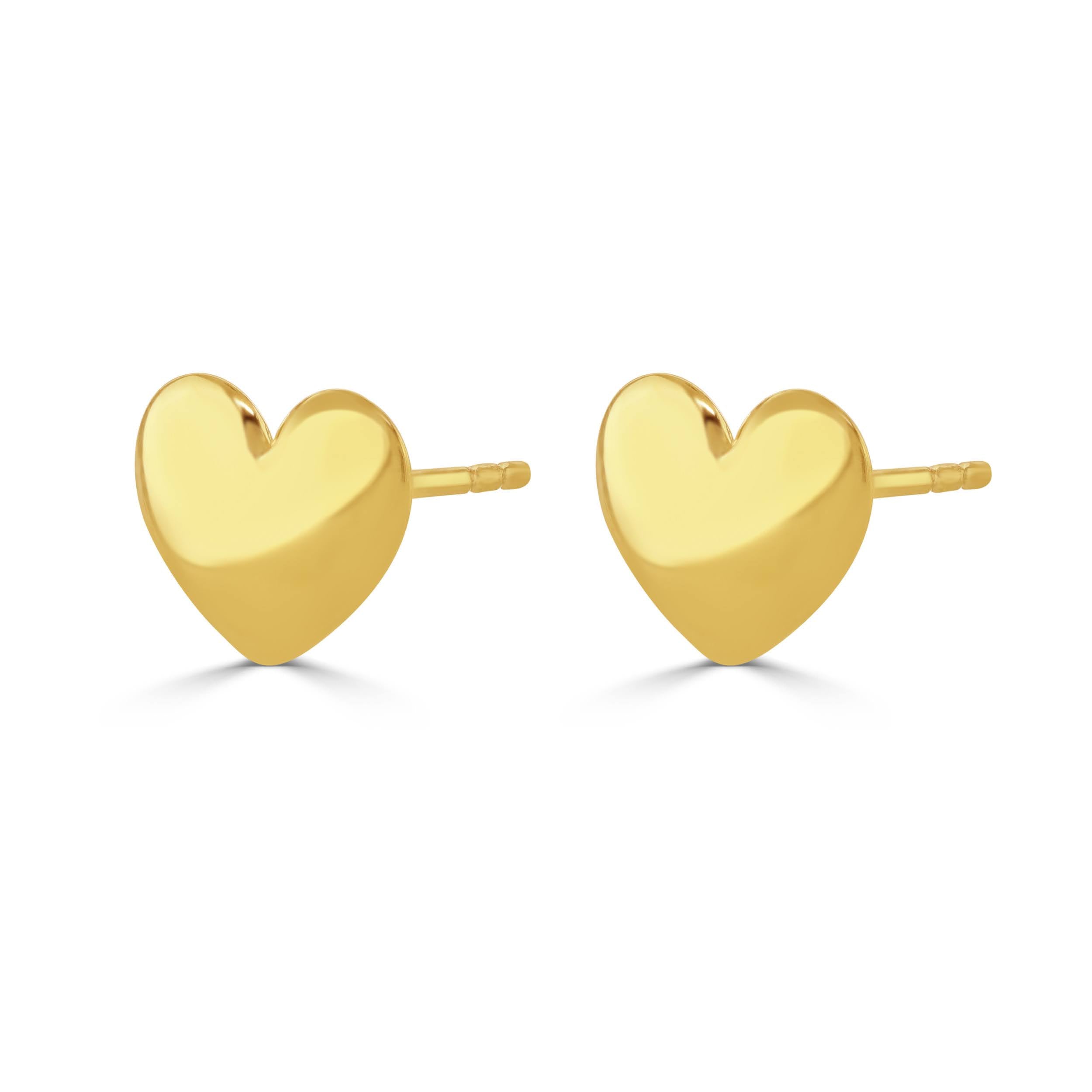 Gold Heart Studs