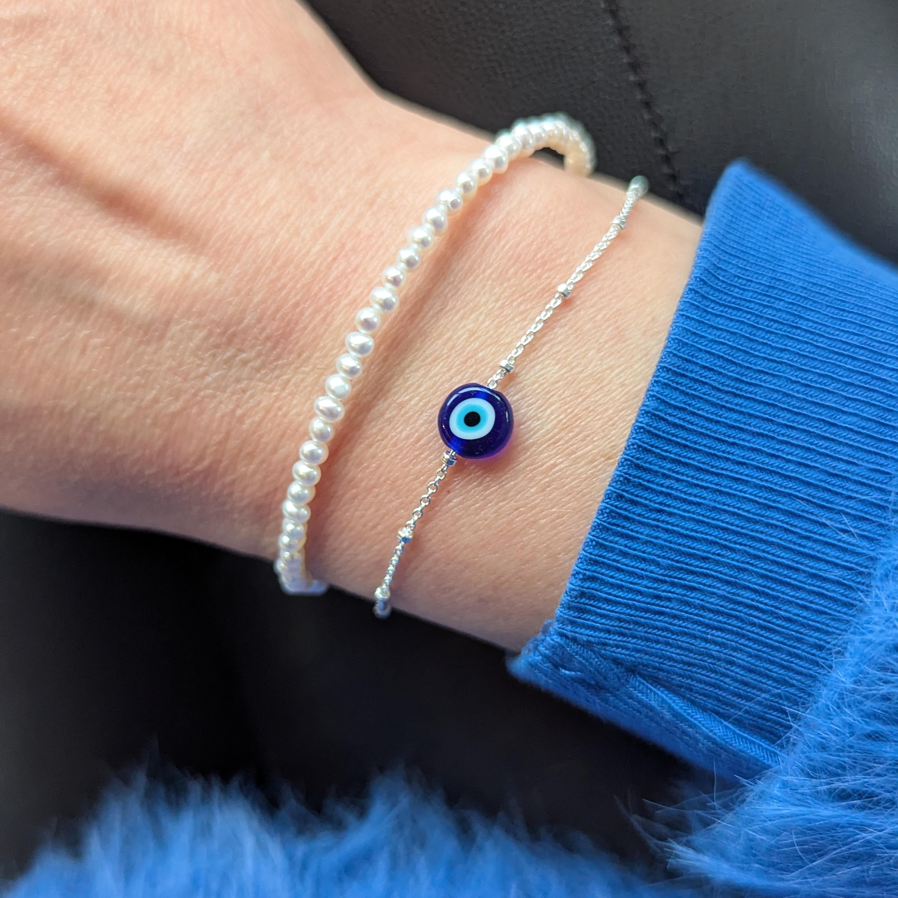 Gold Colour Pop Evil Eye Bracelet