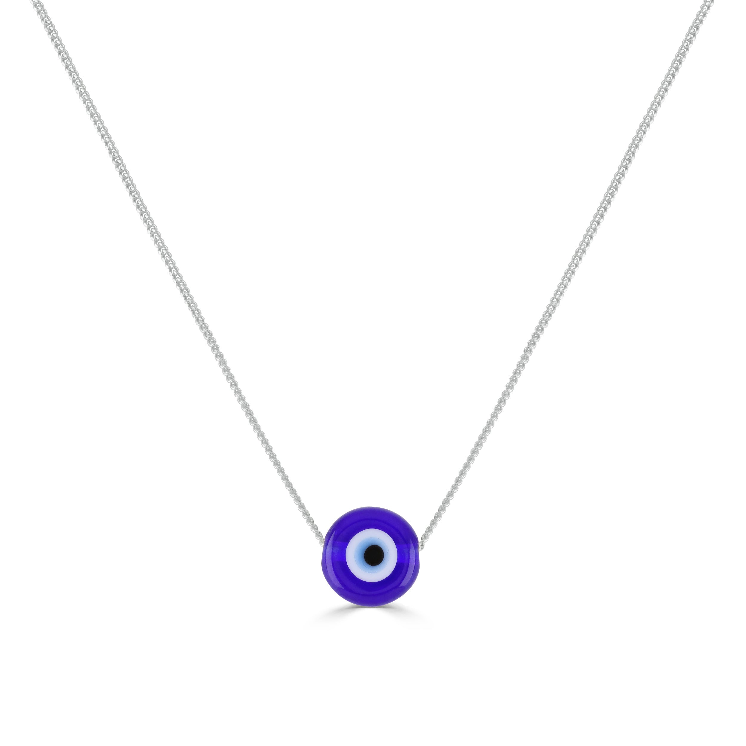 Silver Blue Evil Eye Necklace