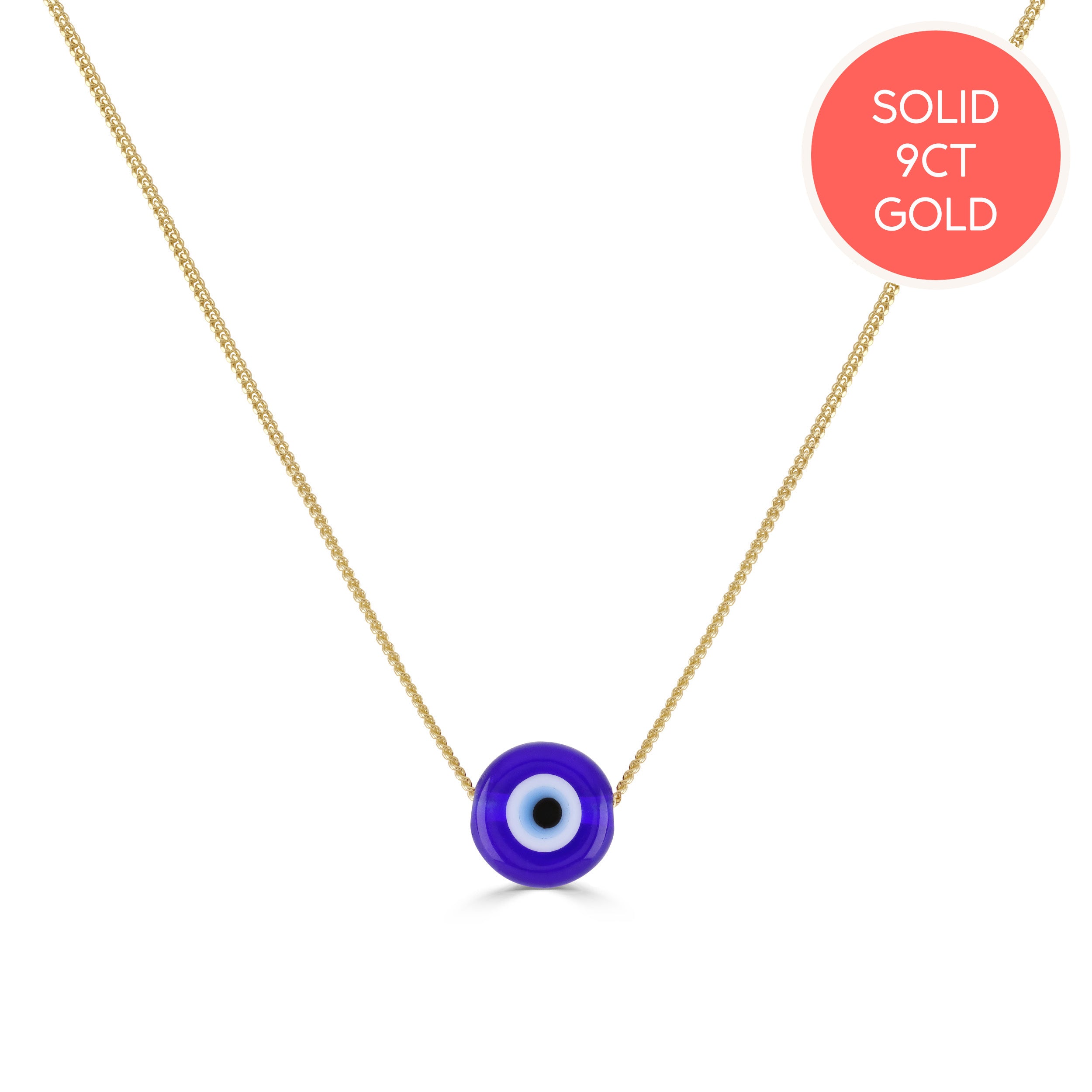 Solid Gold Colour Pop Evil Eye Necklace