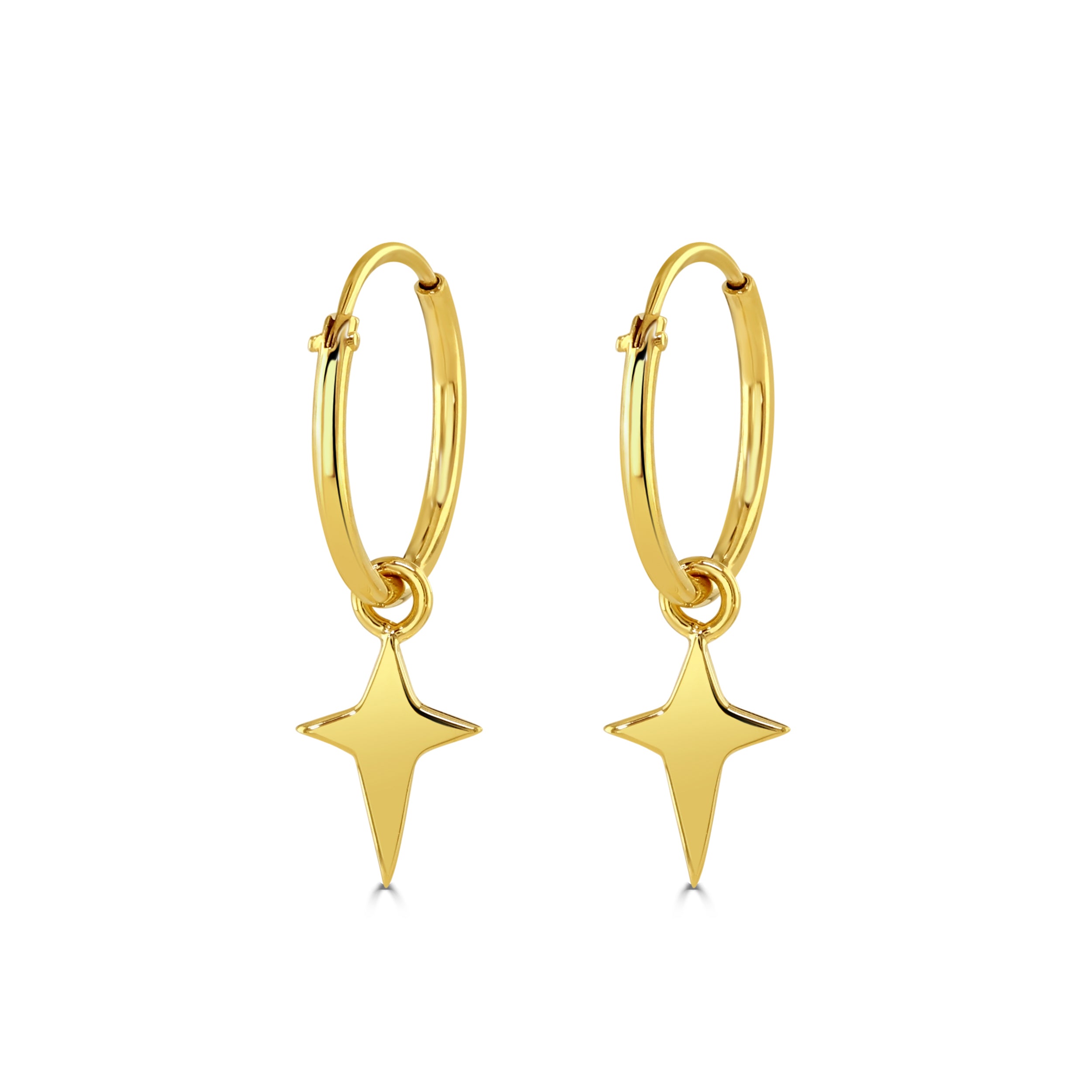 Gold Star Hoop Earrings
