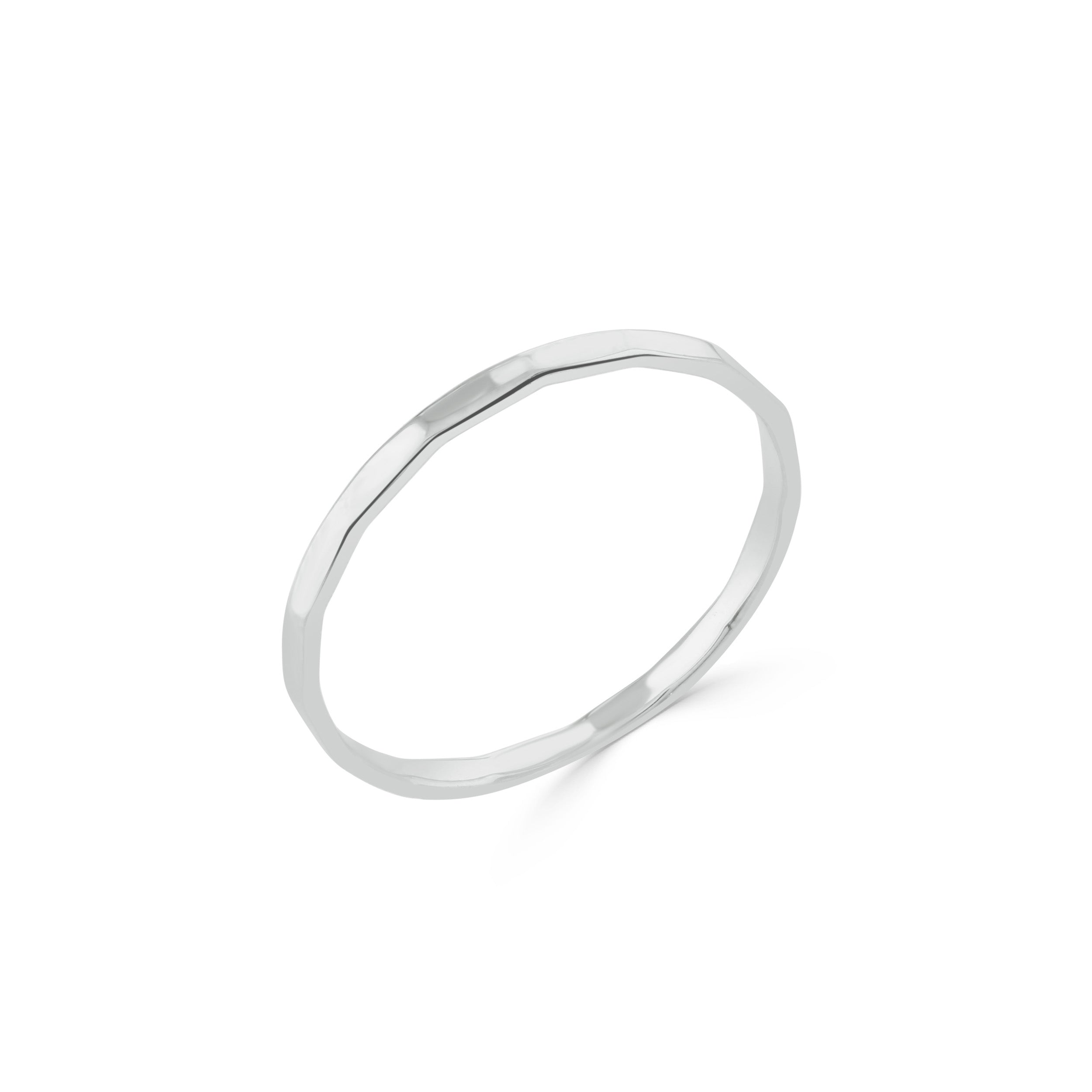 Silver hammered ring