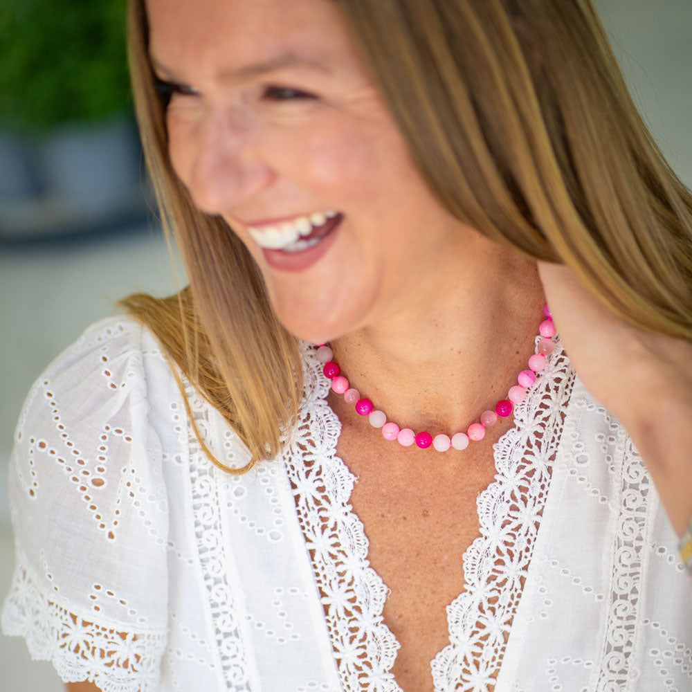 LOTM x LG Pink Beaded Necklace