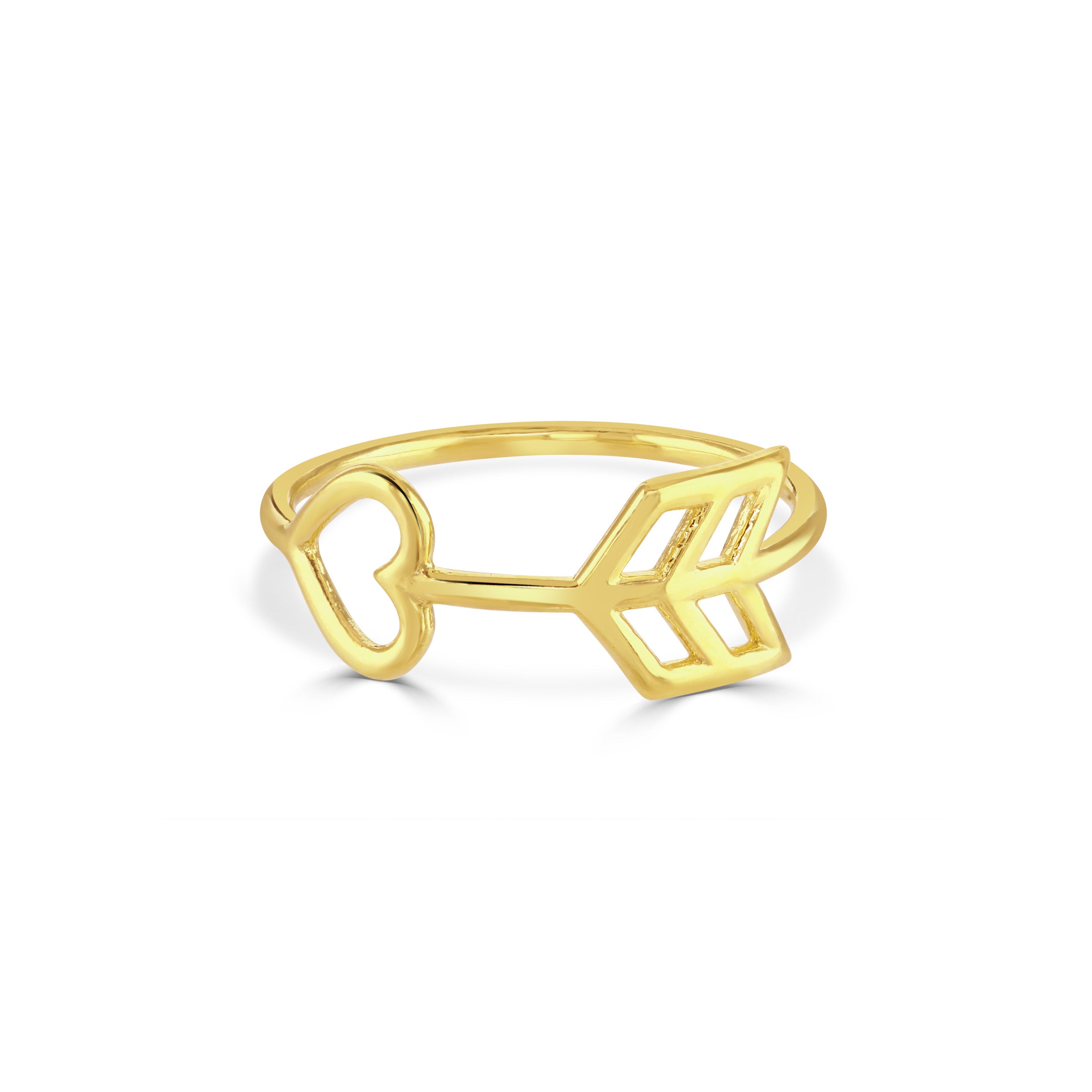 Gold Heart Arrow Ring