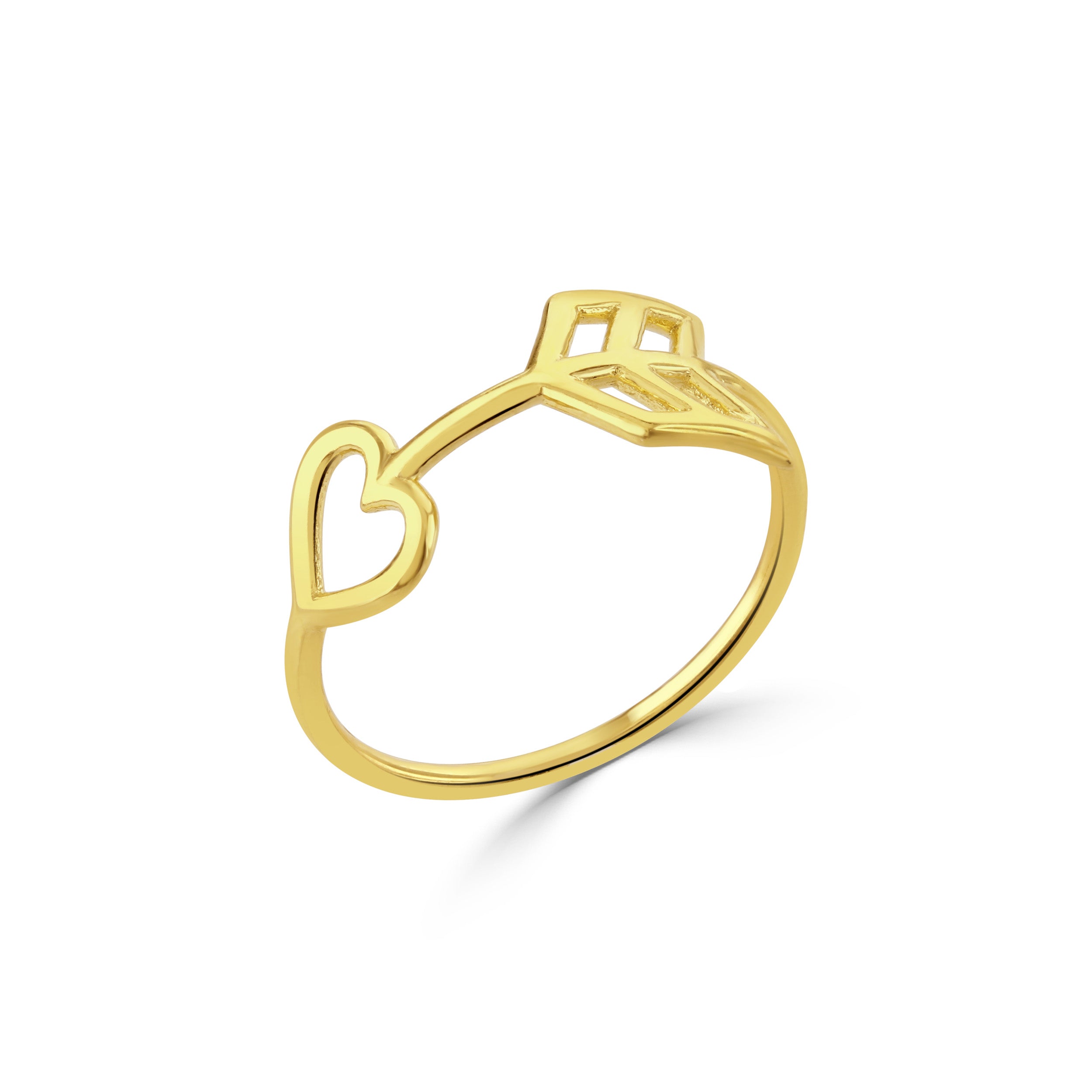 Gold Heart Arrow Ring