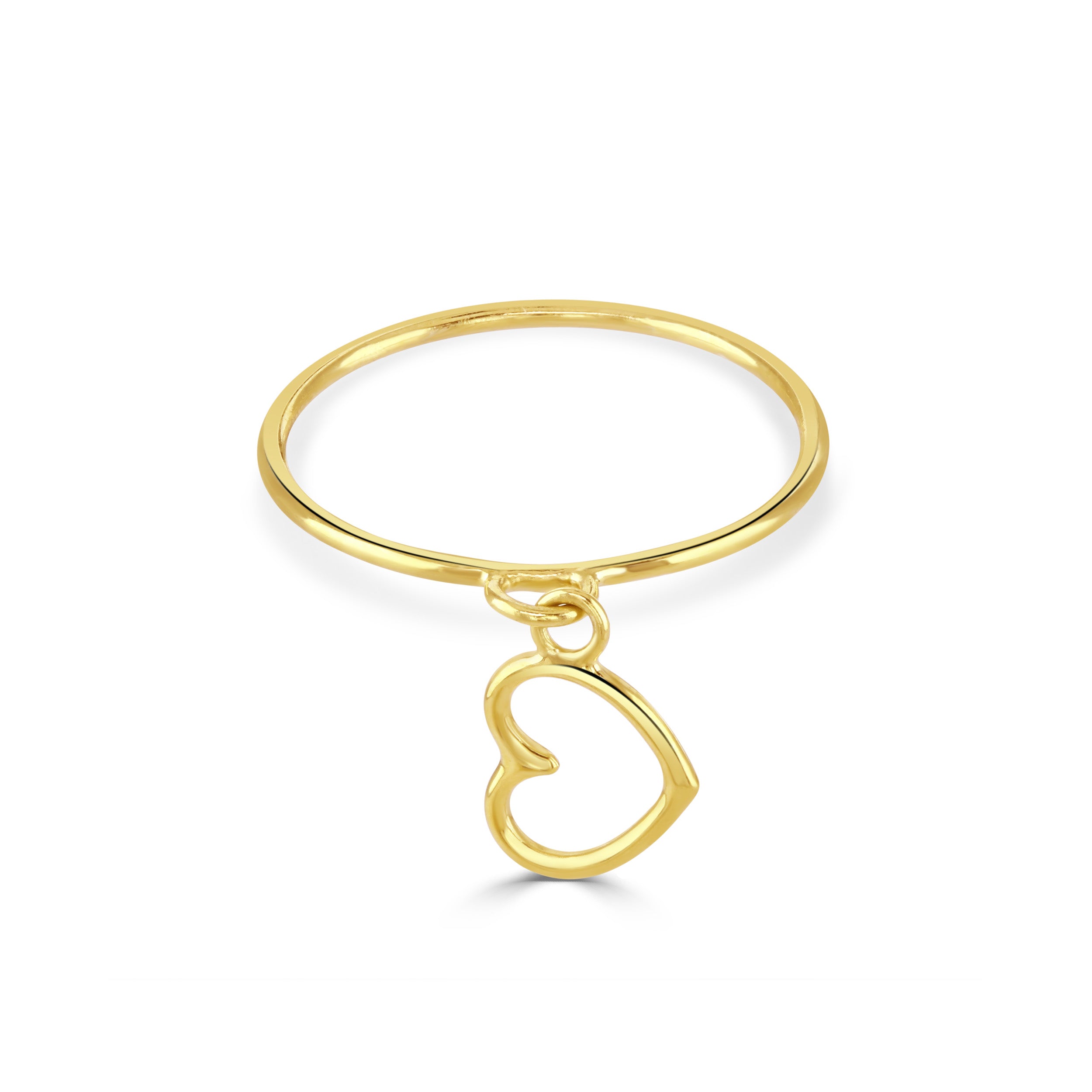 Gold Heart Charm Ring