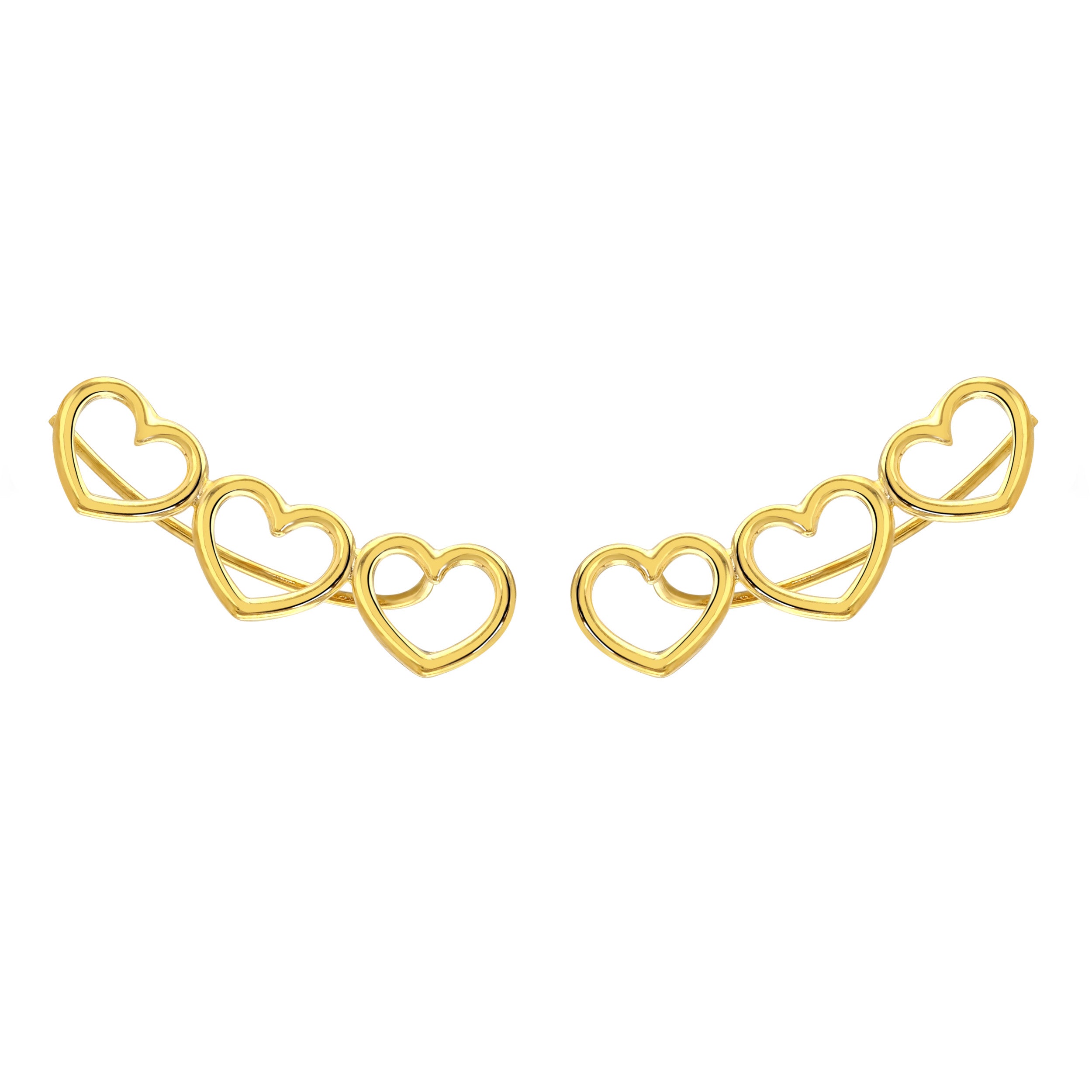 Gold Heart Ear Climber