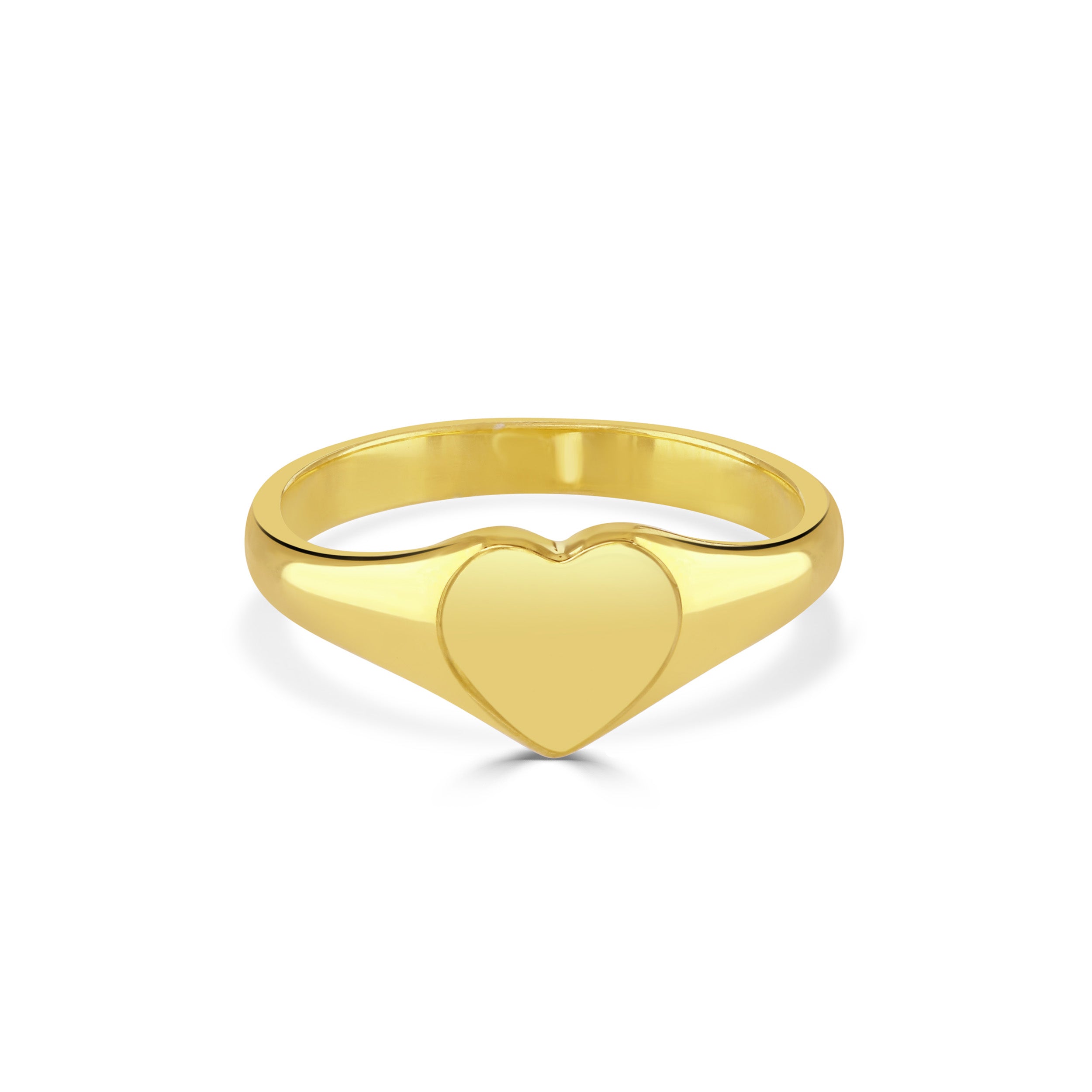 Gold Heart Signet Ring