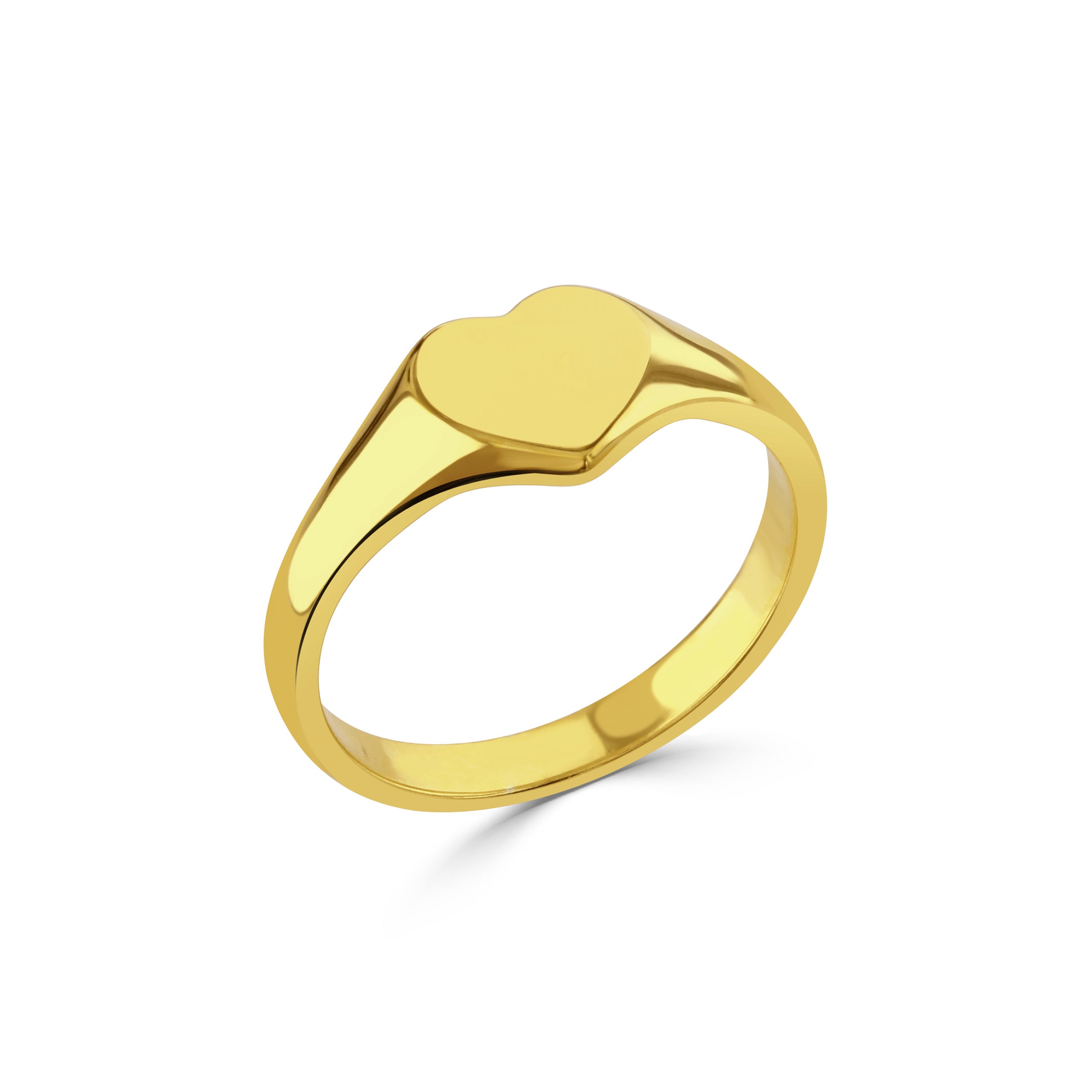 Gold Heart Signet Ring