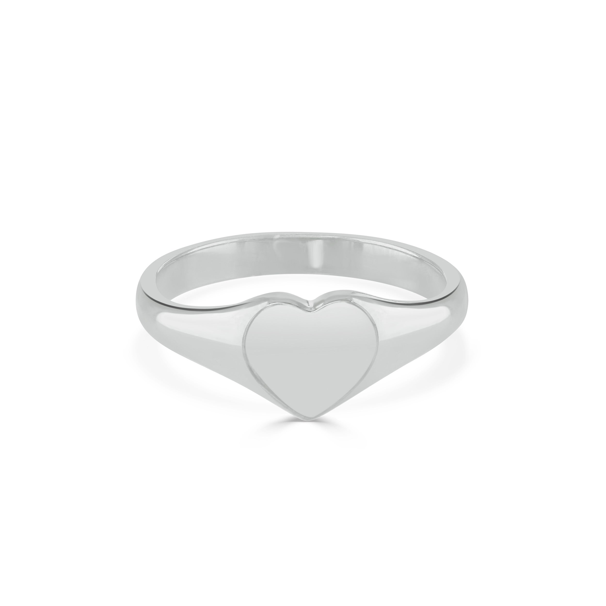 Silver Heart Signet Ring