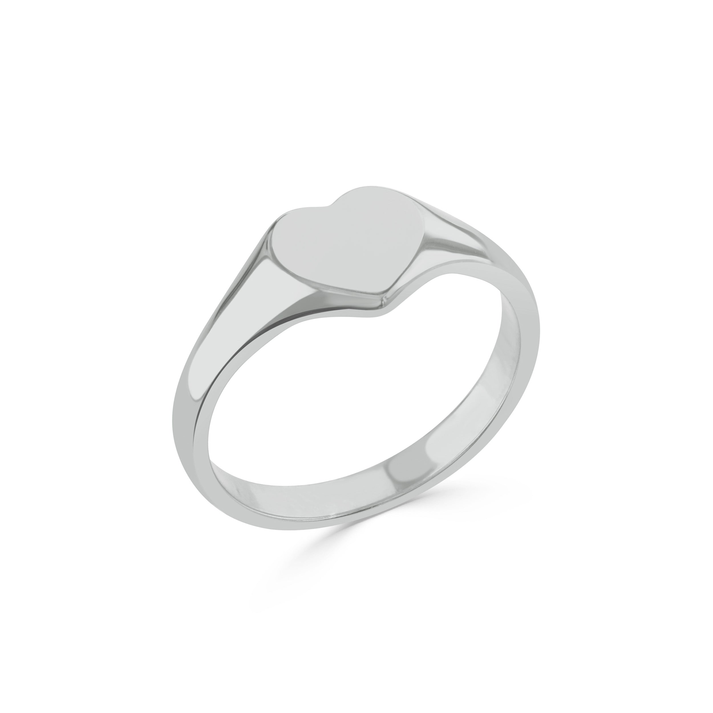 Silver Heart Signet Ring