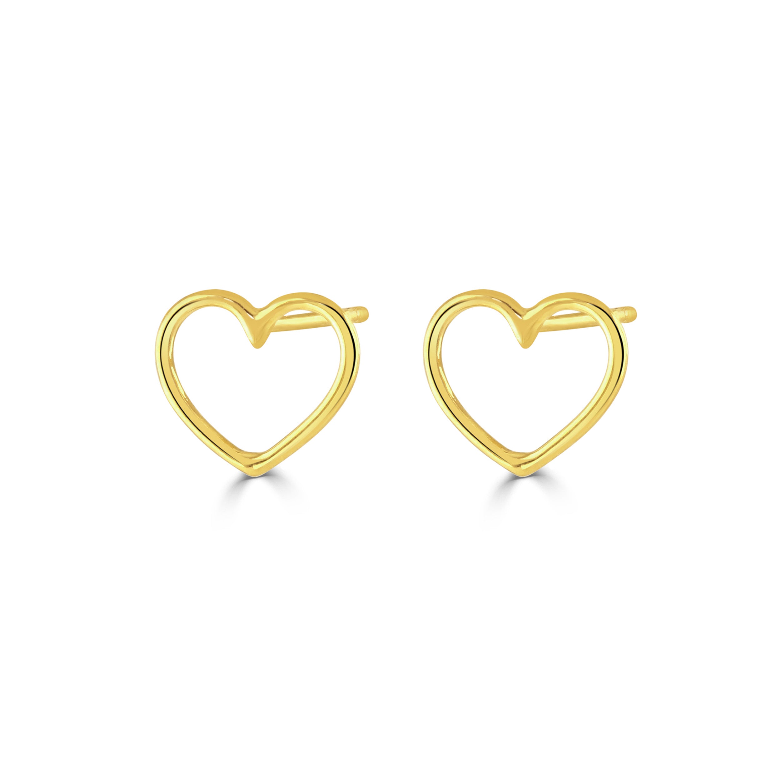 Gold Heart Stud Earrings