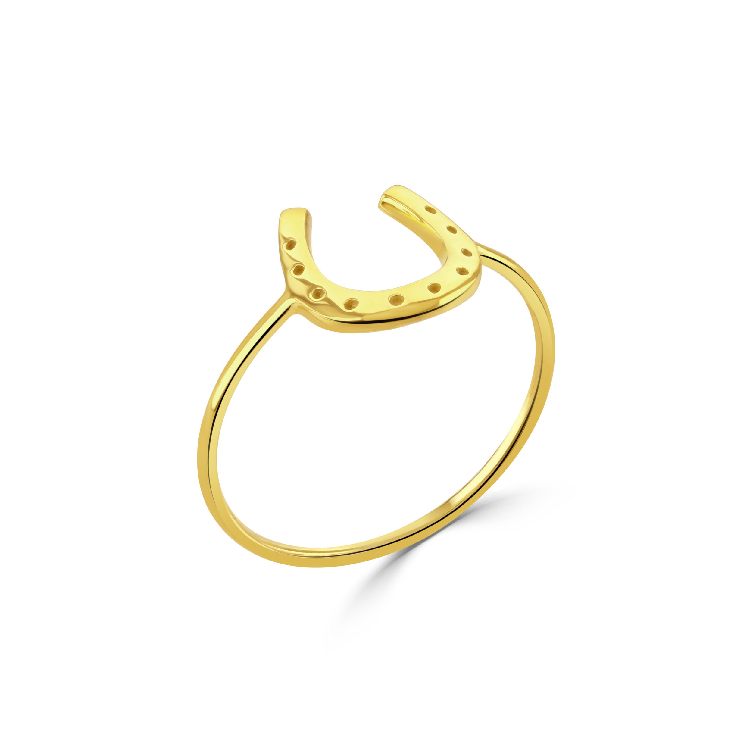 Gold Lucky Horseshoe Ring