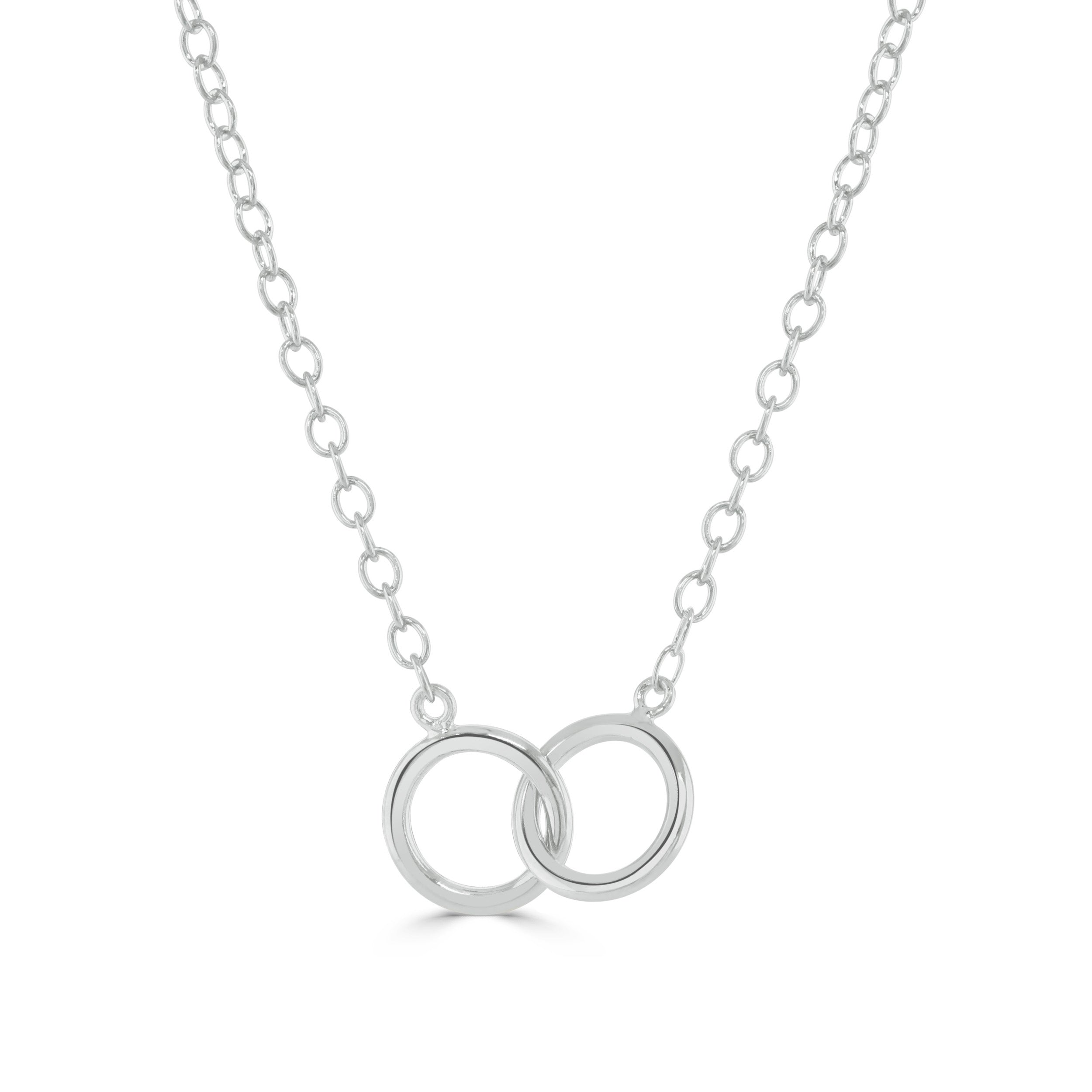 Silver interlocking link necklace