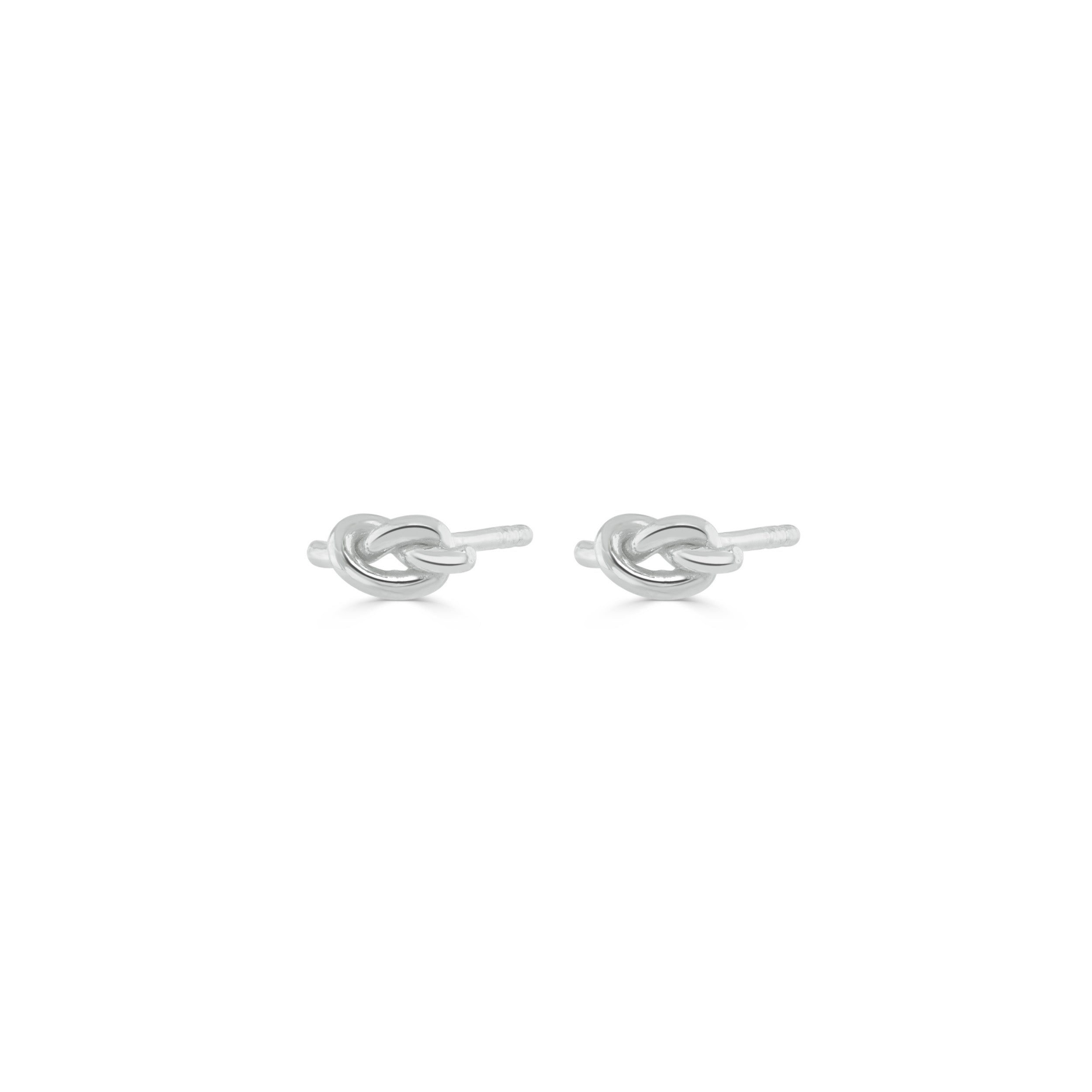 Silver Knot Stud Earrings