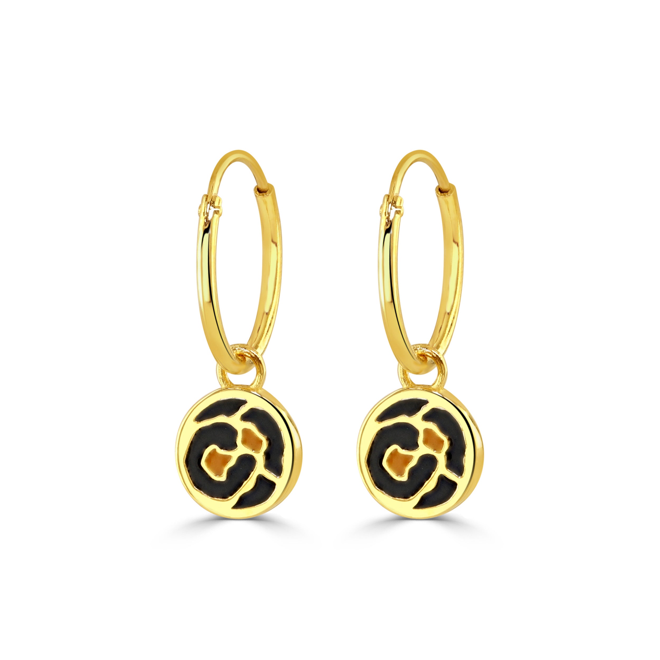 Gold Rachel Stevens Leopard Hoop Earrings