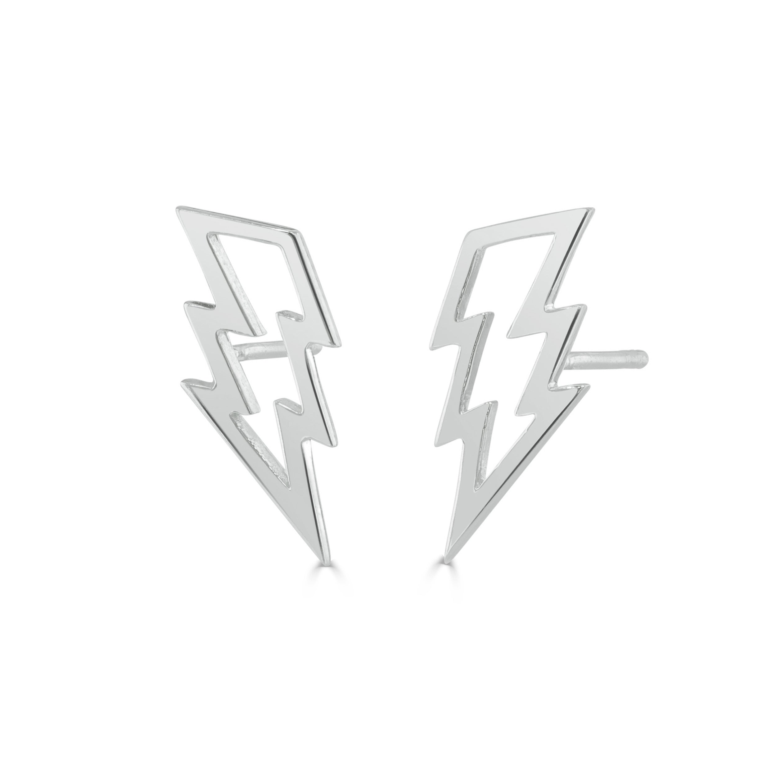 Silver Lightning Stud Earrings