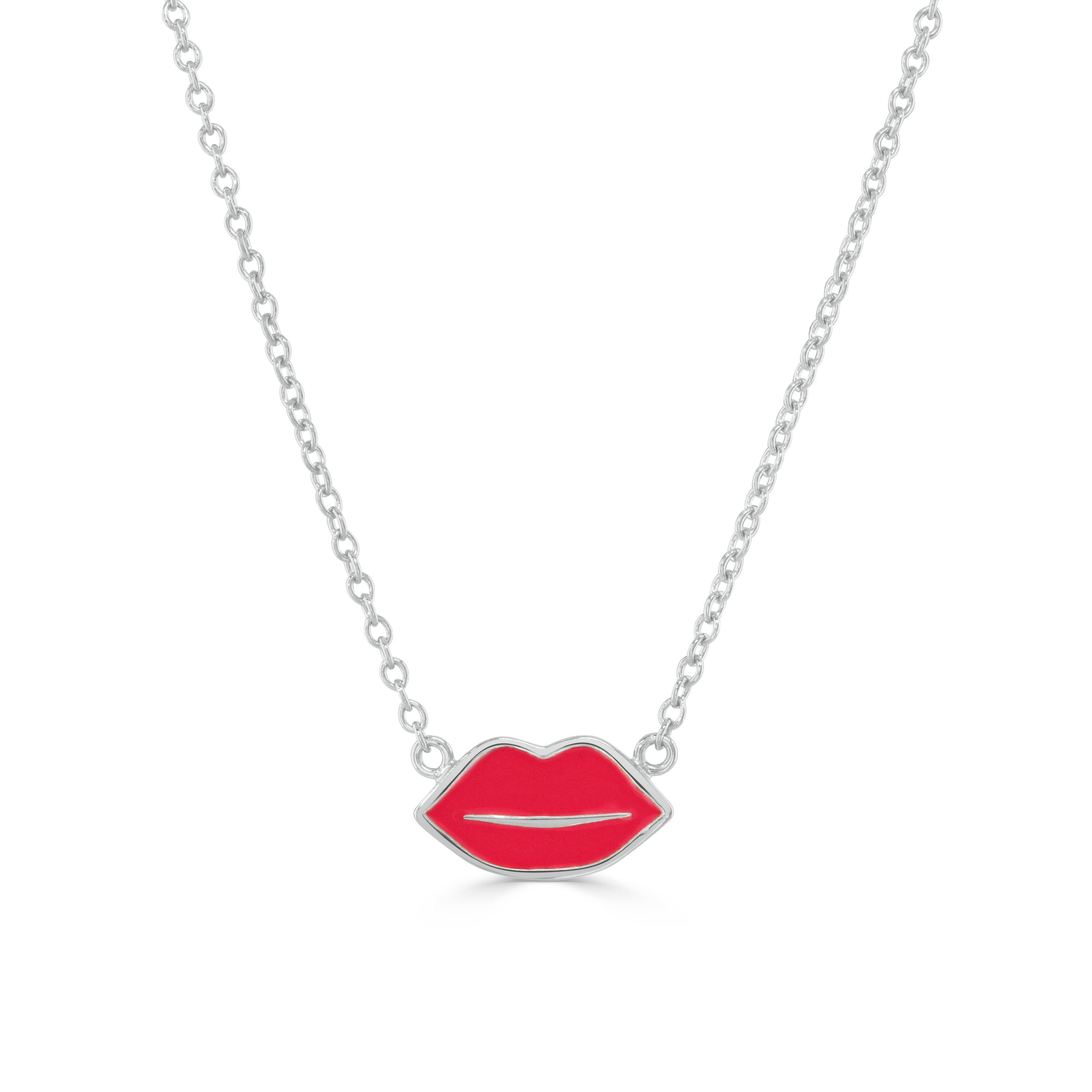 Silver Lips Necklace