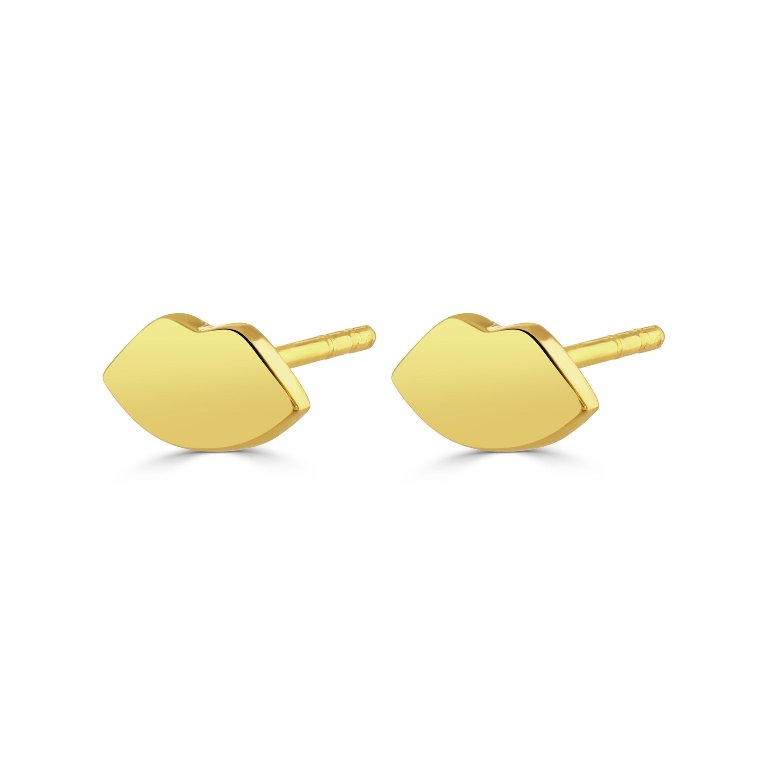 Gold Lips Stud Earrings