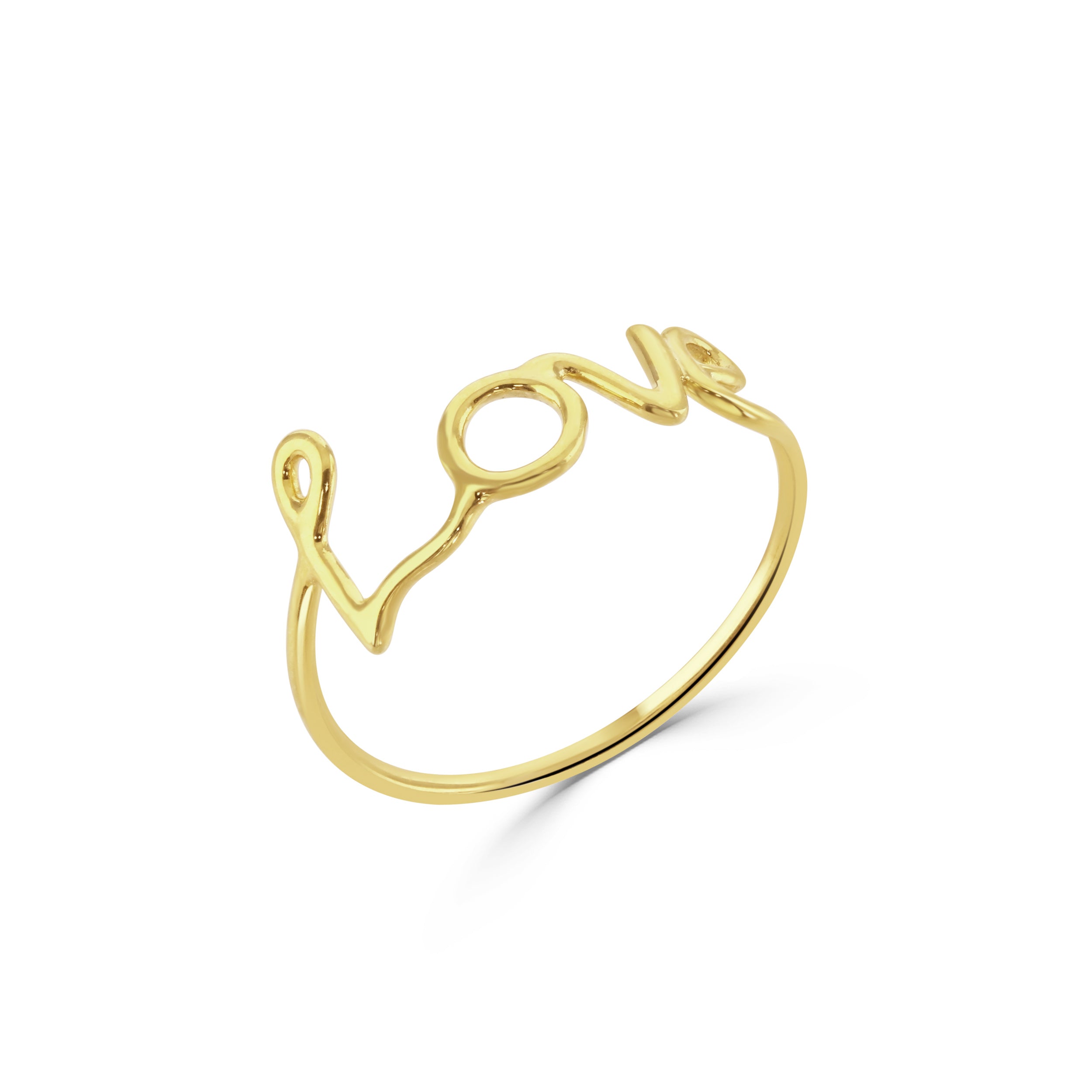 Solid Yellow Gold Love Ring