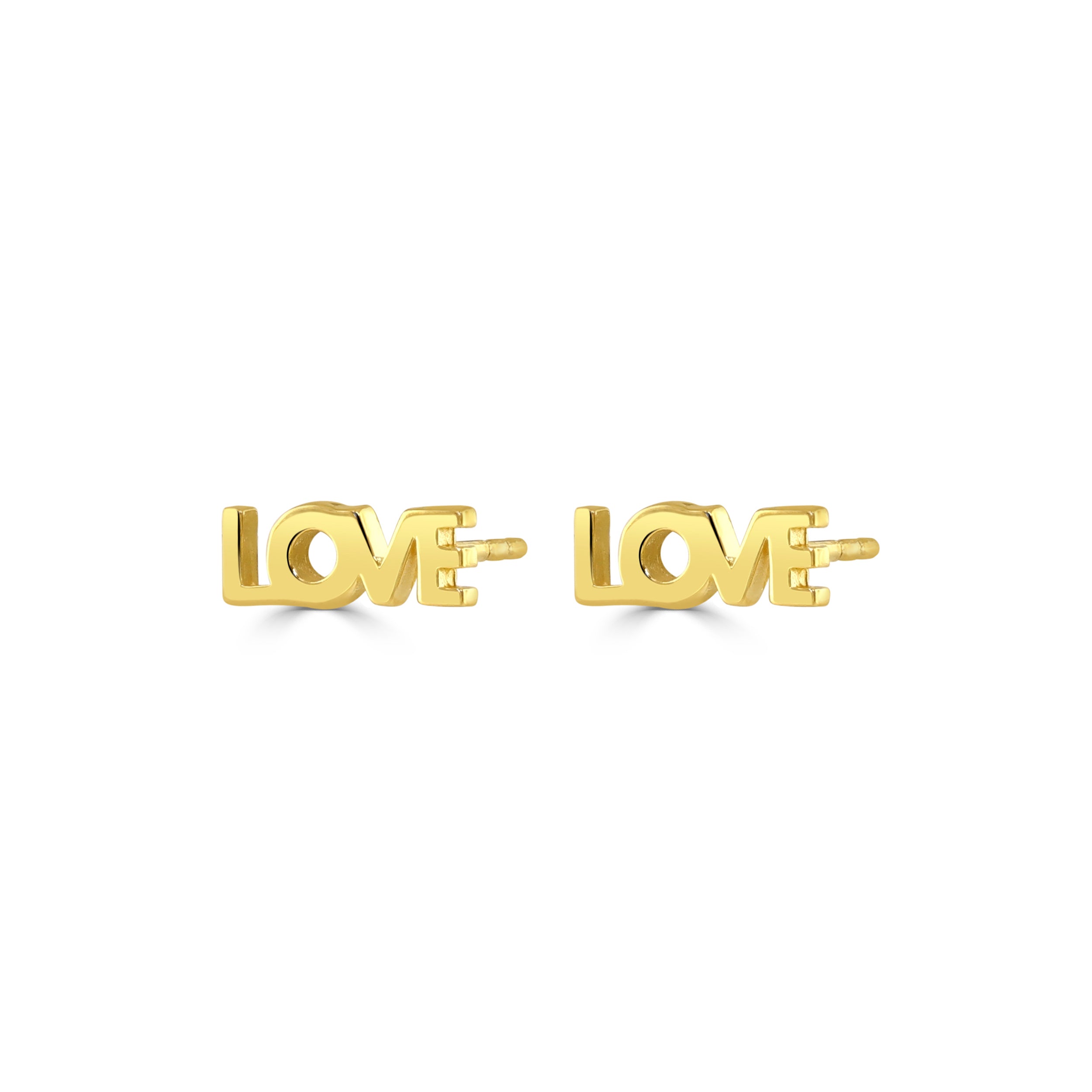 Gold Rachel Stevens Love Stud Earrings