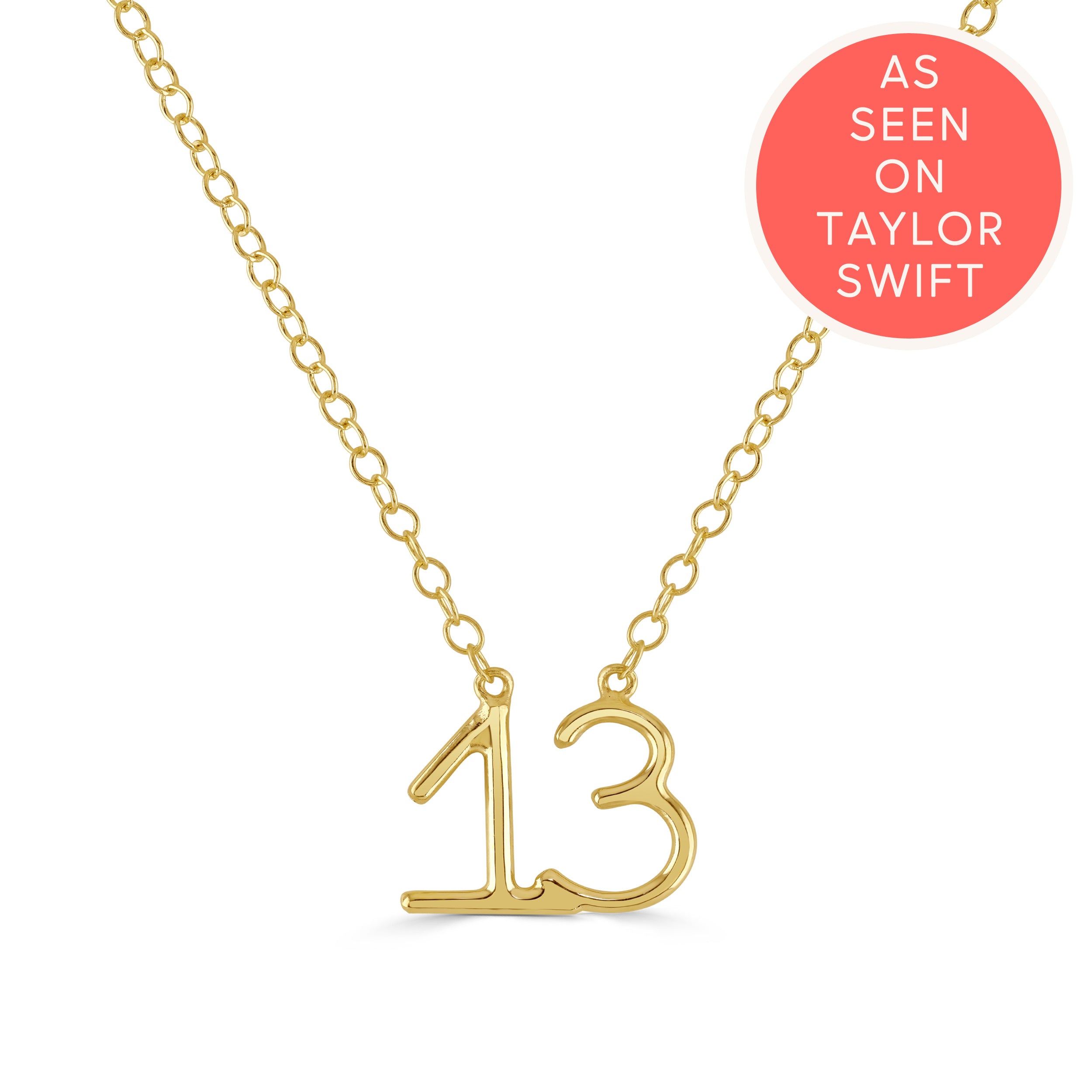 Gold Lucky Number 13 Necklace