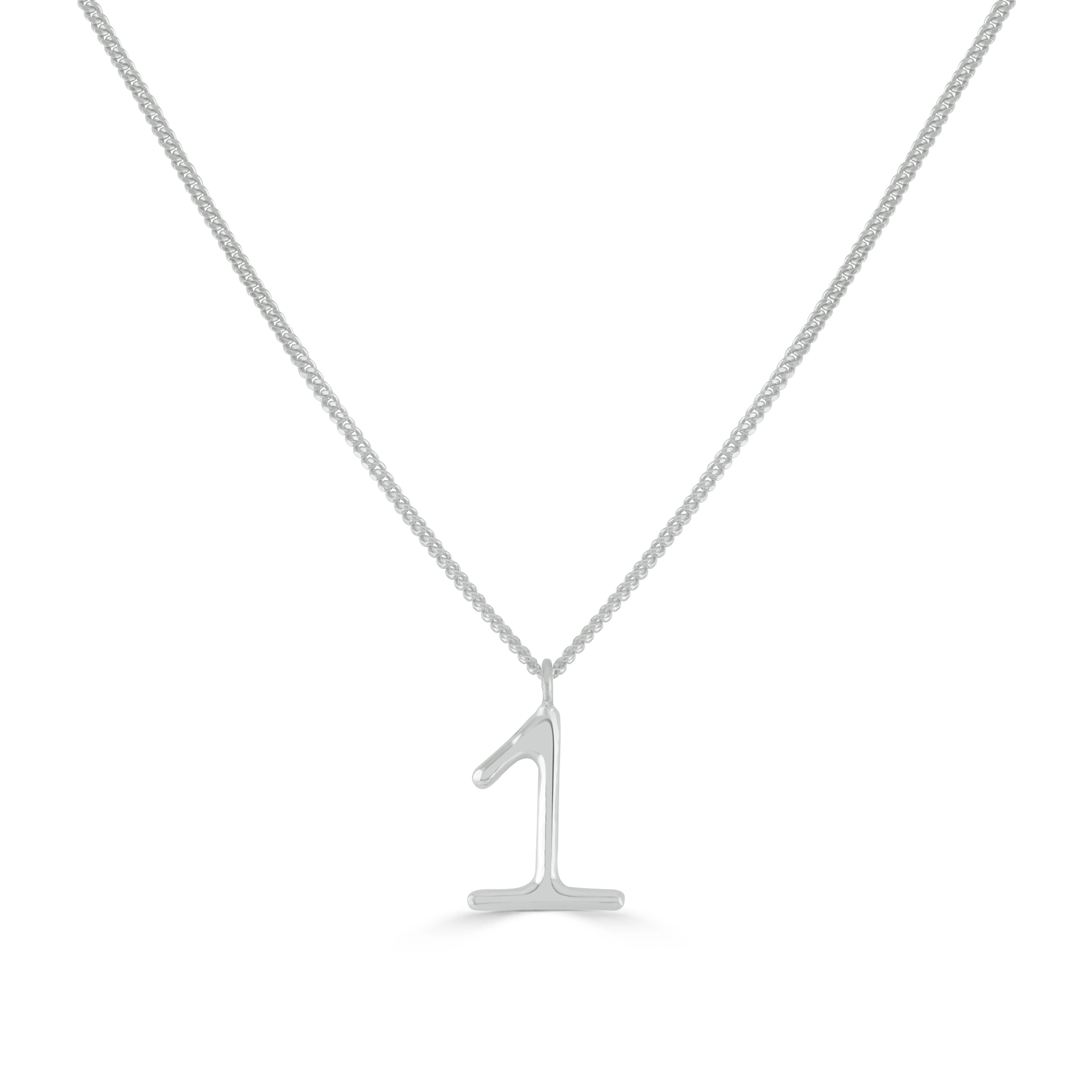 Silver Number 1 Necklace