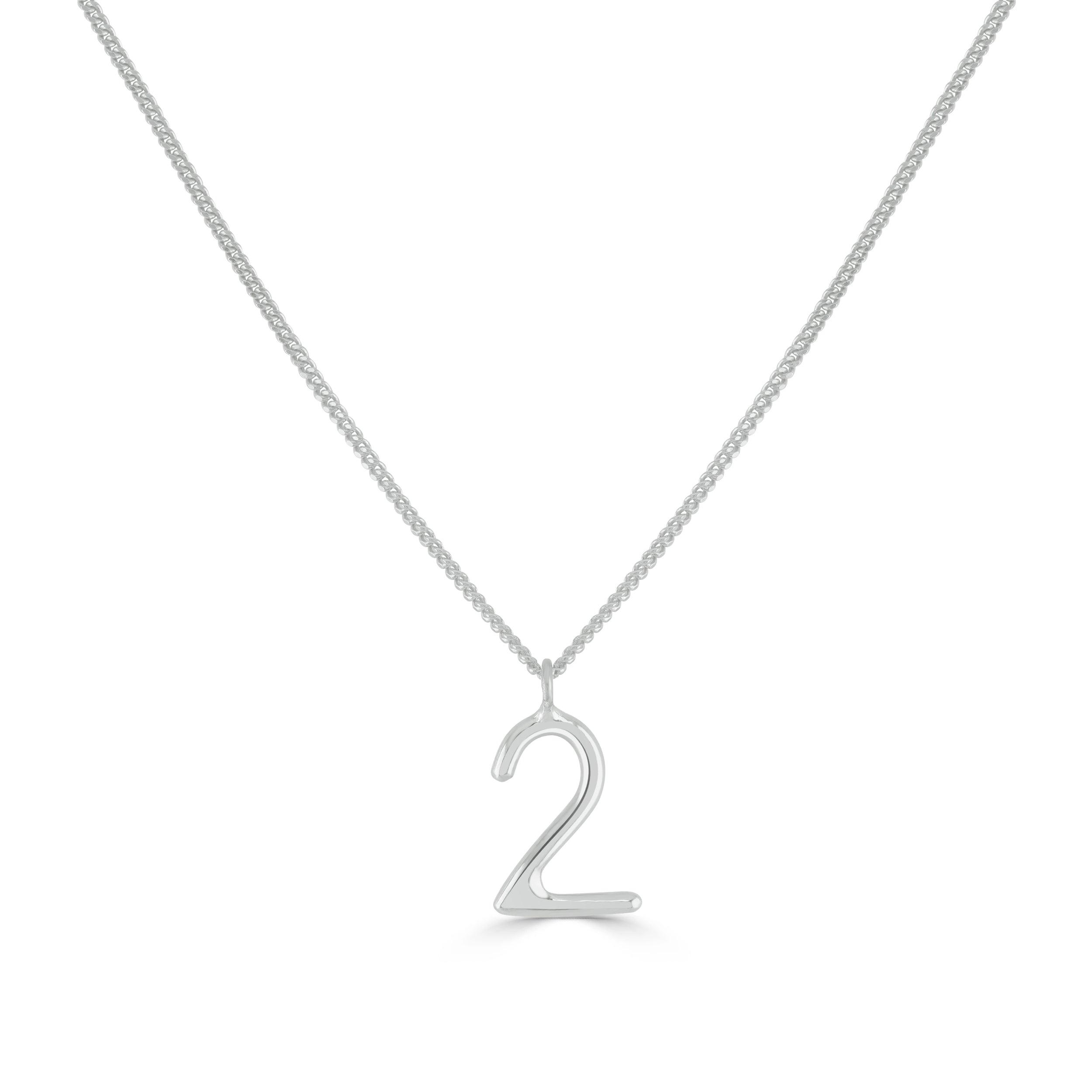 Silver Number 2 Necklace