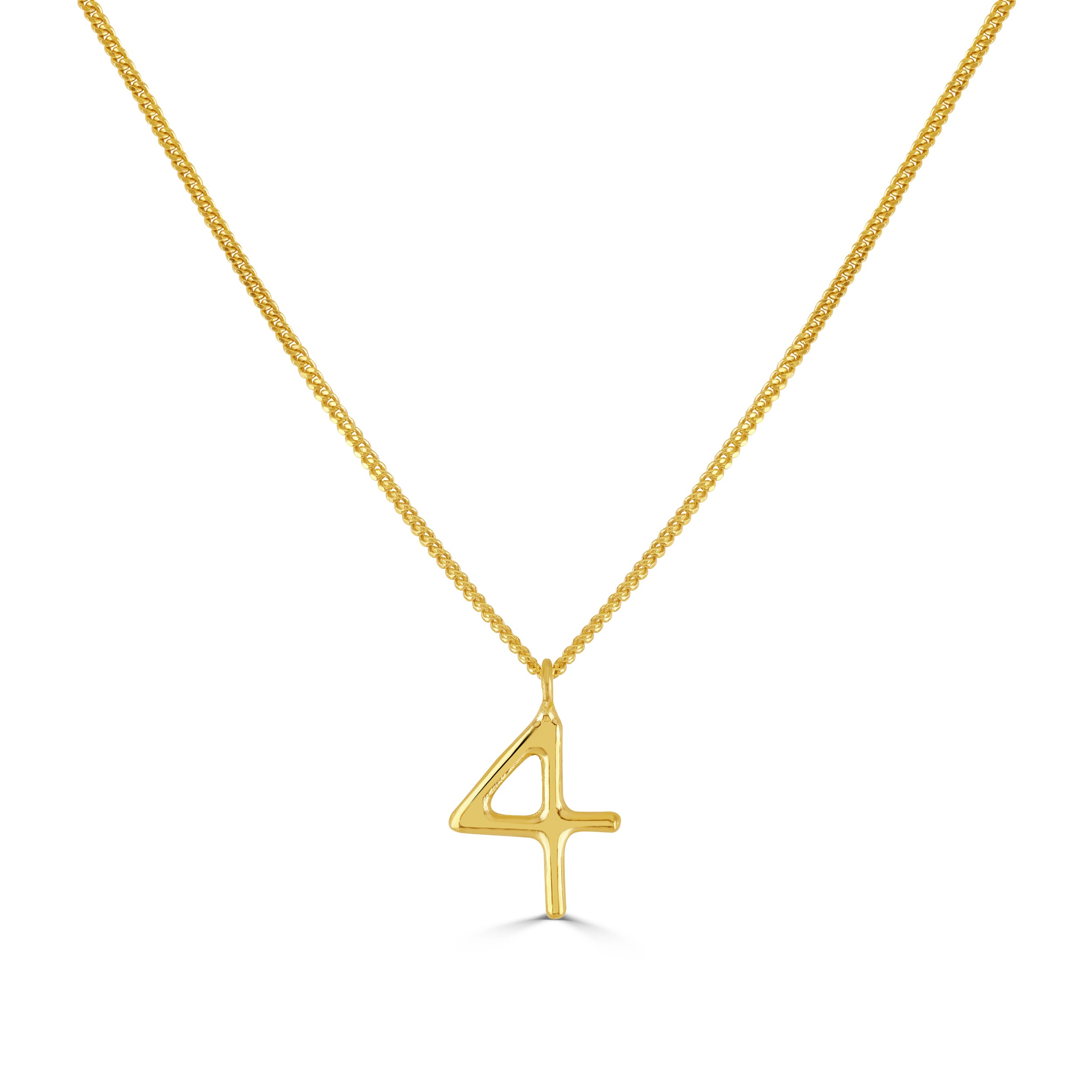 Gold Number 4 Necklace