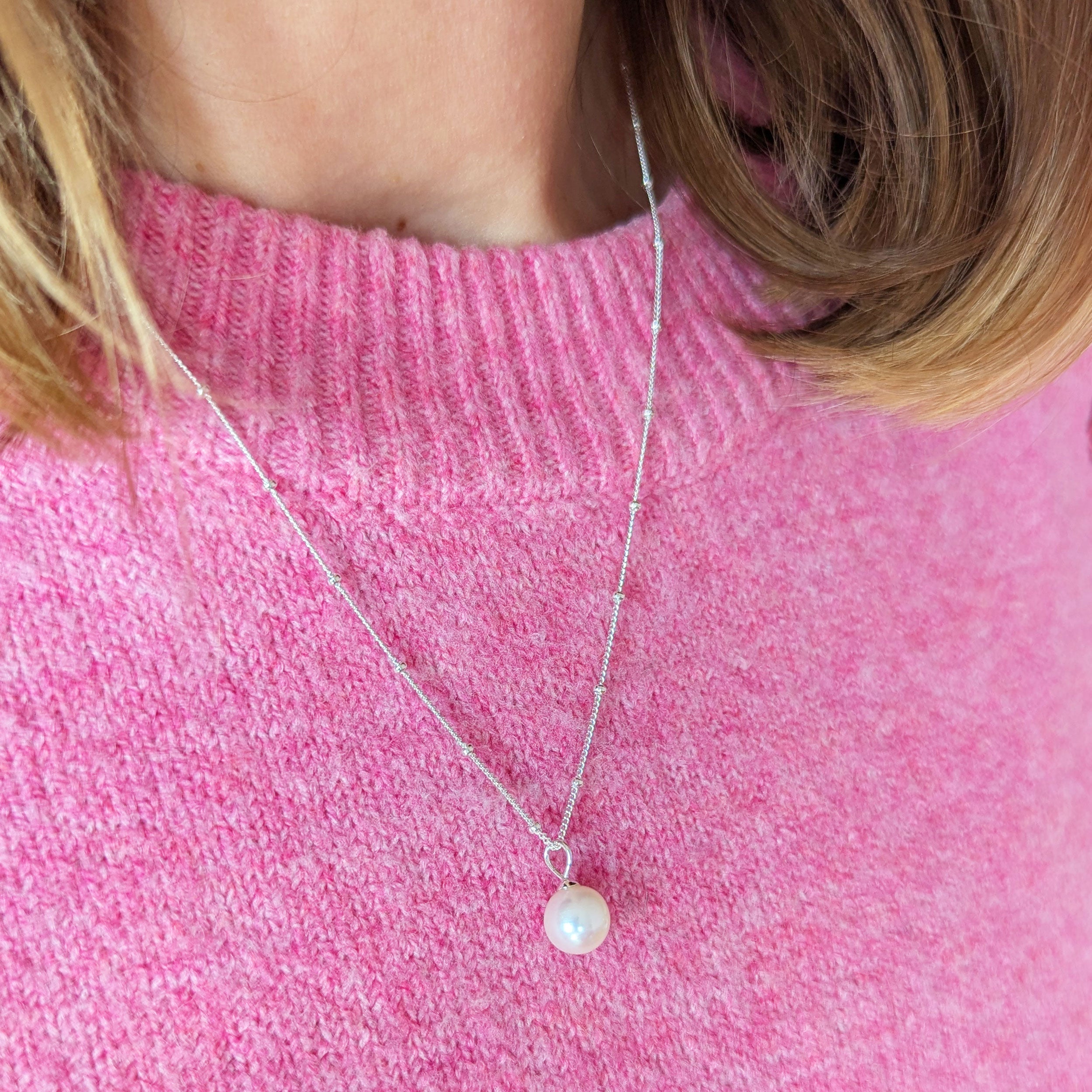 Silver Lustre Pearl Necklace