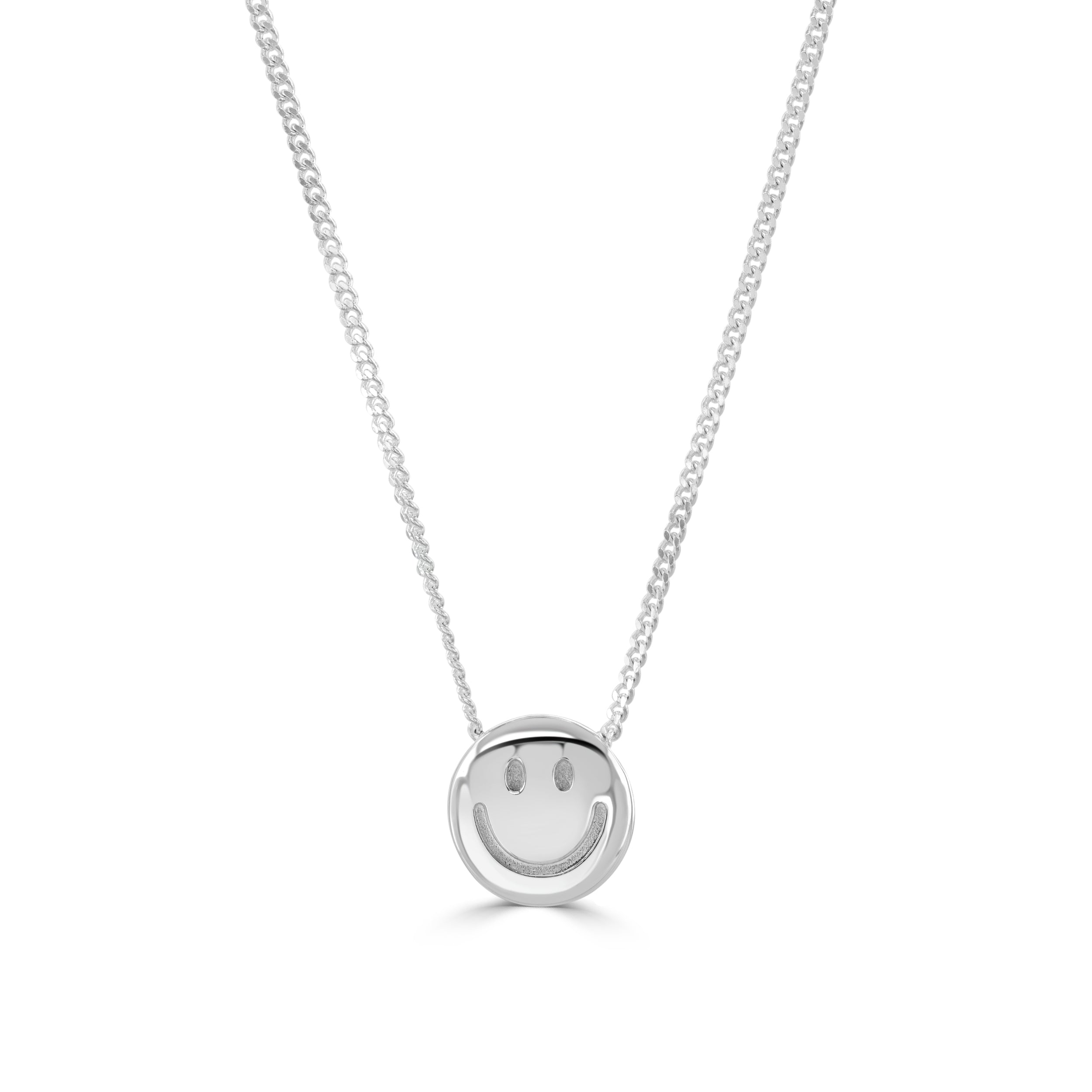 Silver Mini Happy Face Necklace