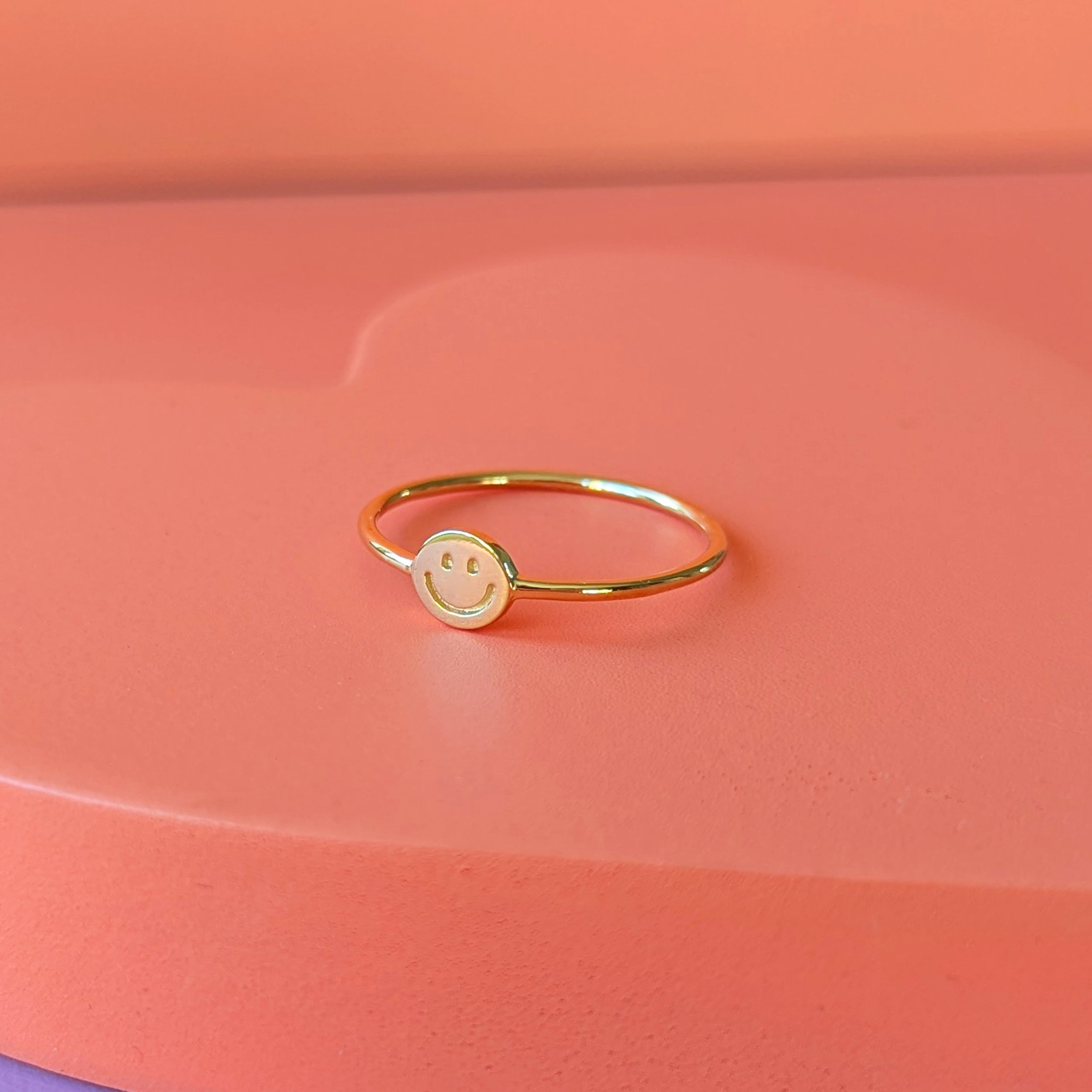 Gold Happy Face Ring