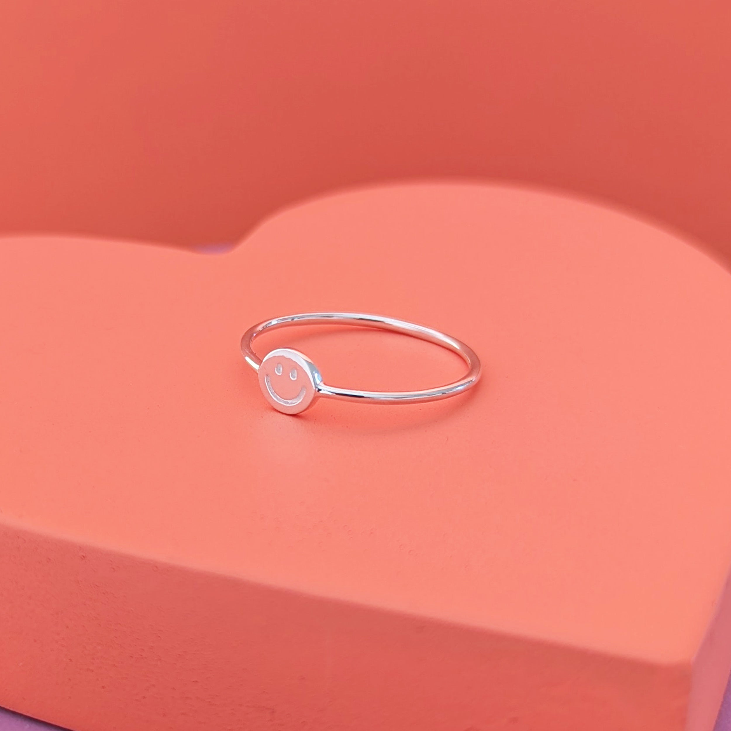Silver Happy Face Ring