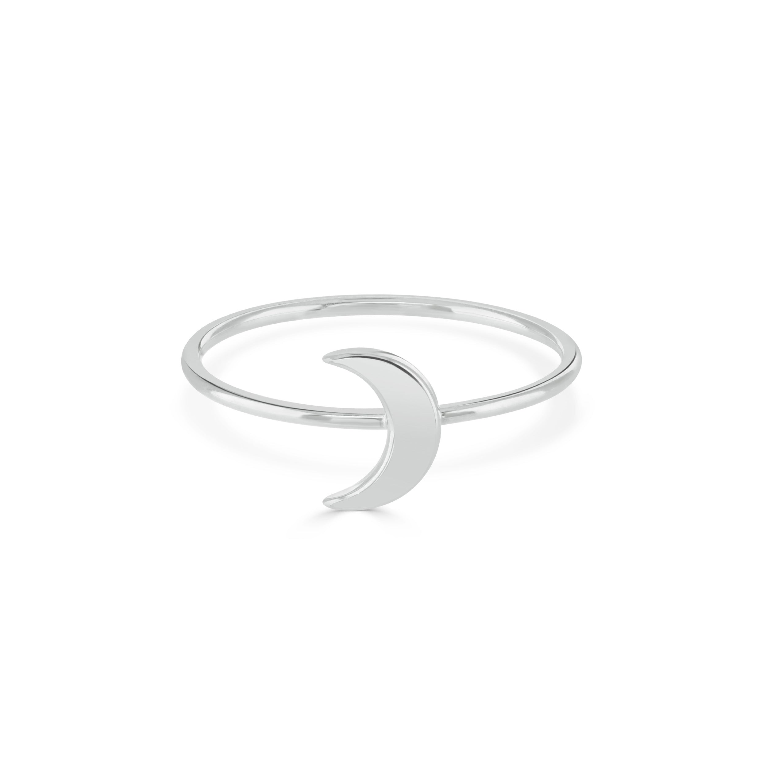Silver Moon Stacking Ring