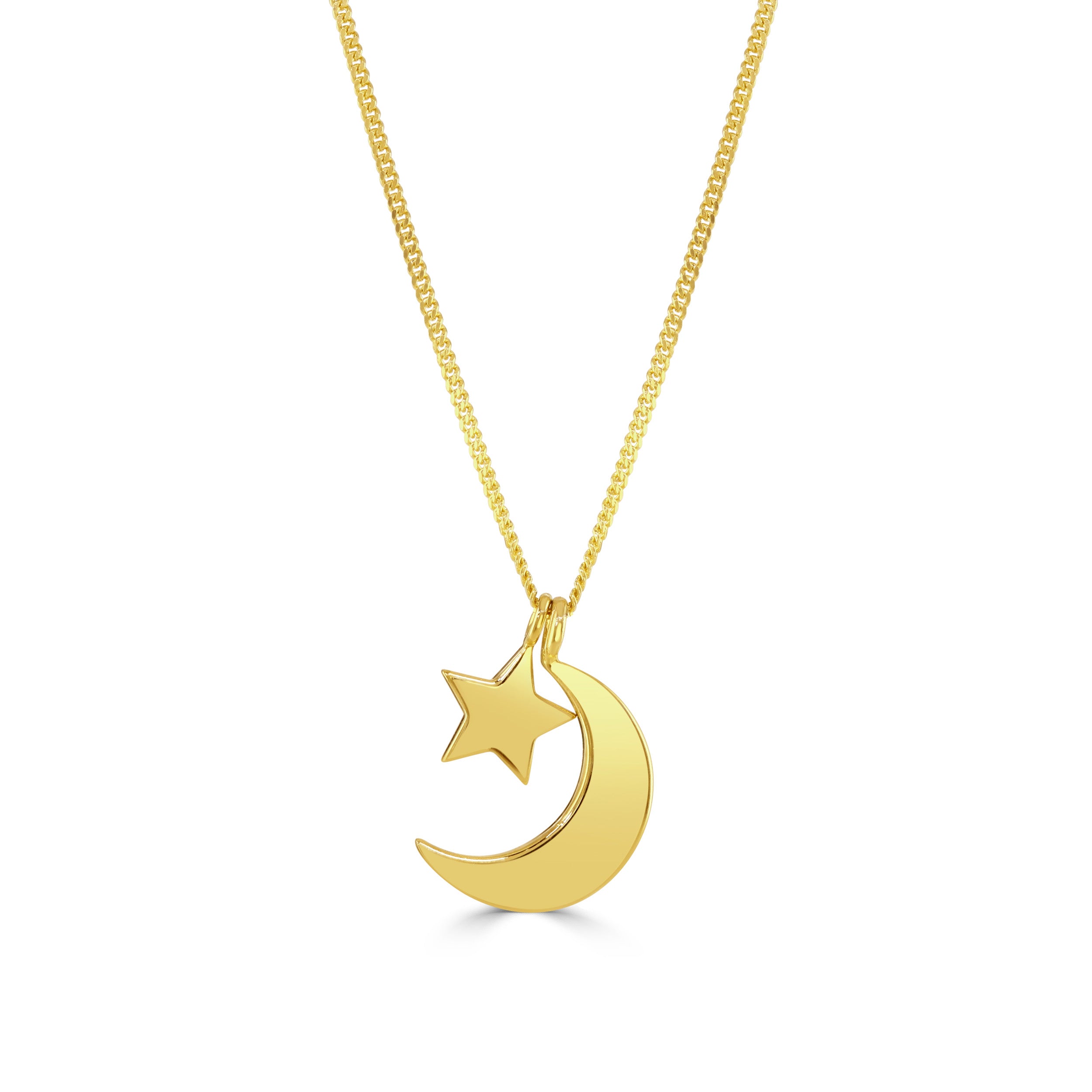 Gold Dainty Moon & Star Necklace