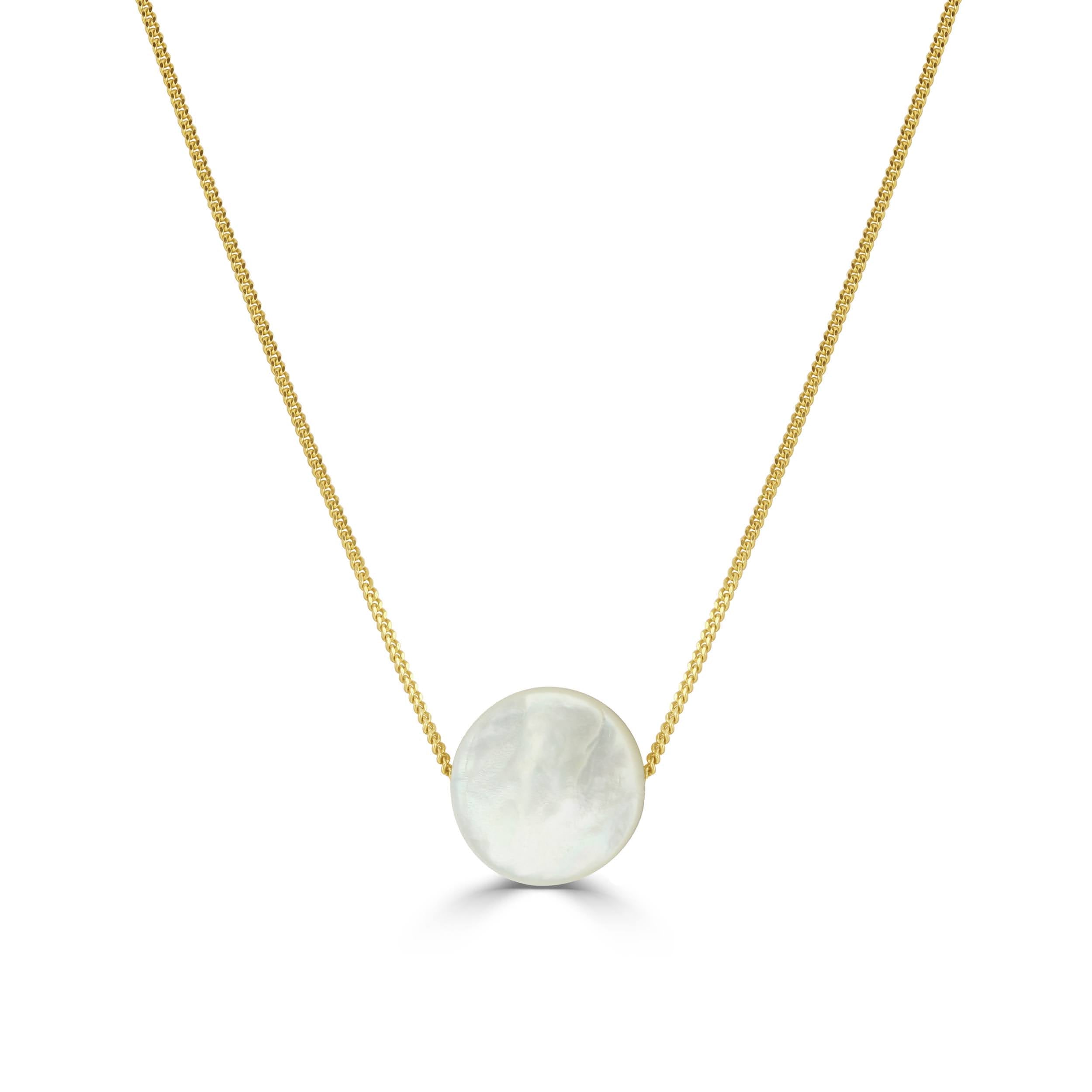 Mother of pearl full moon necklace
