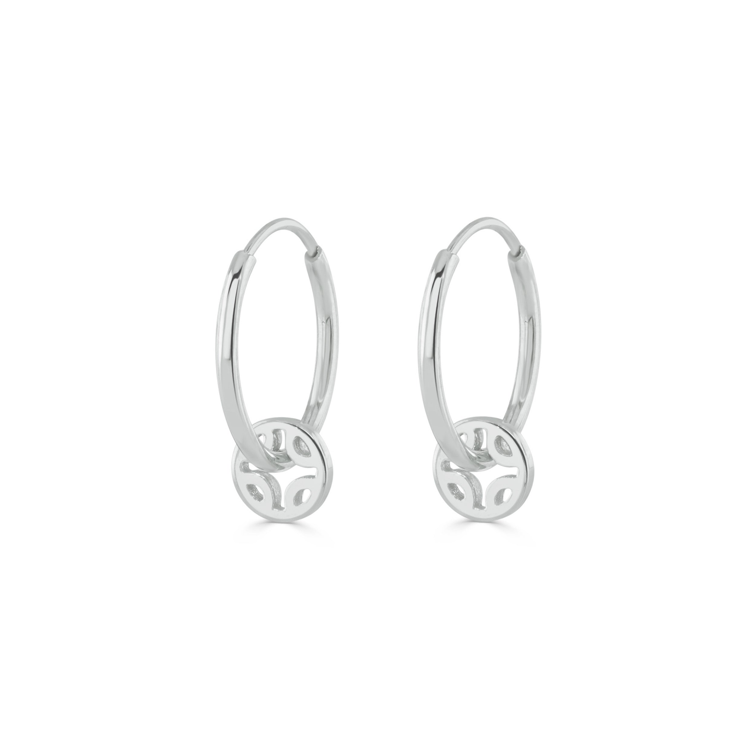 Silver Noon Hoop Earrings