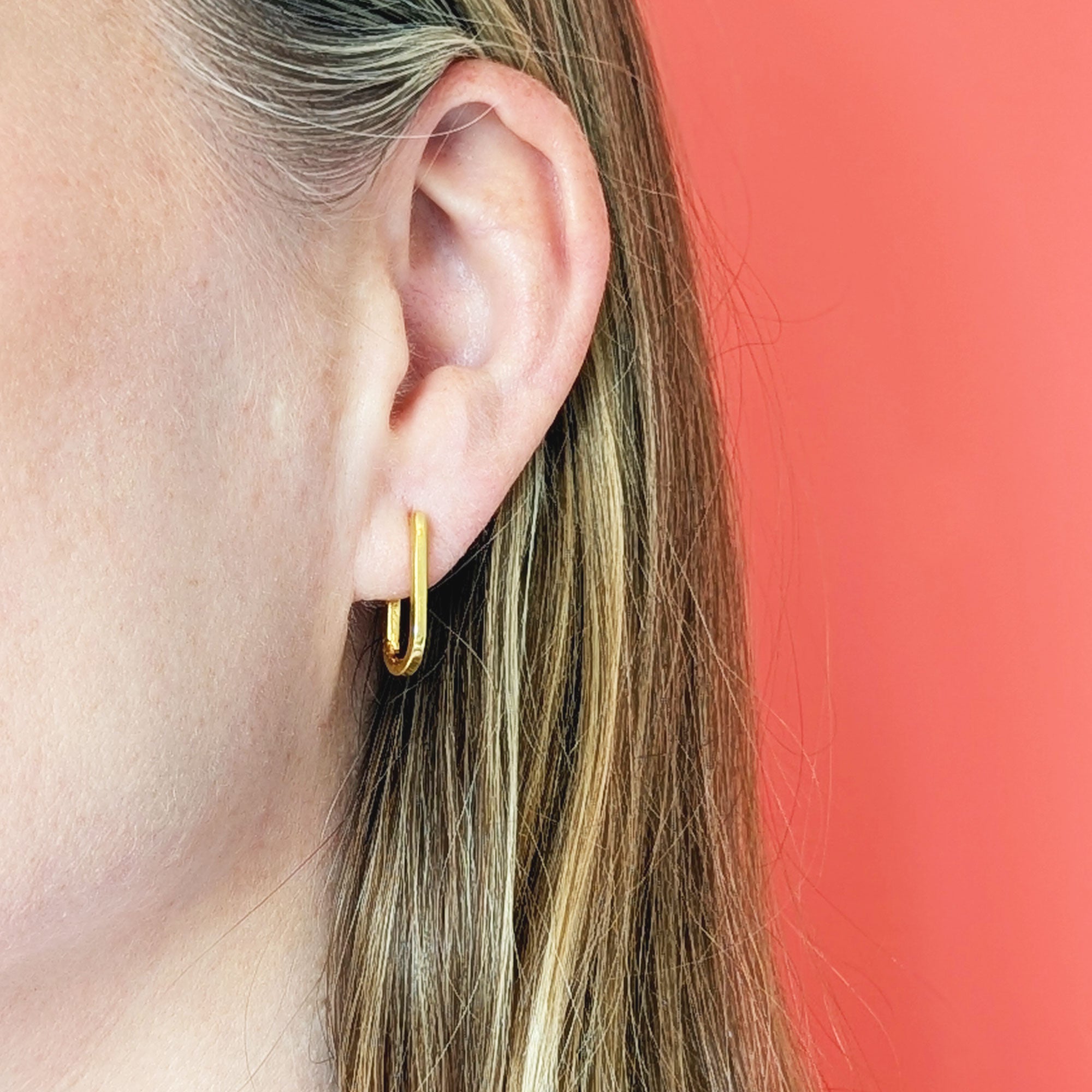 Gold LG Essentials Oval Huggie Hoops