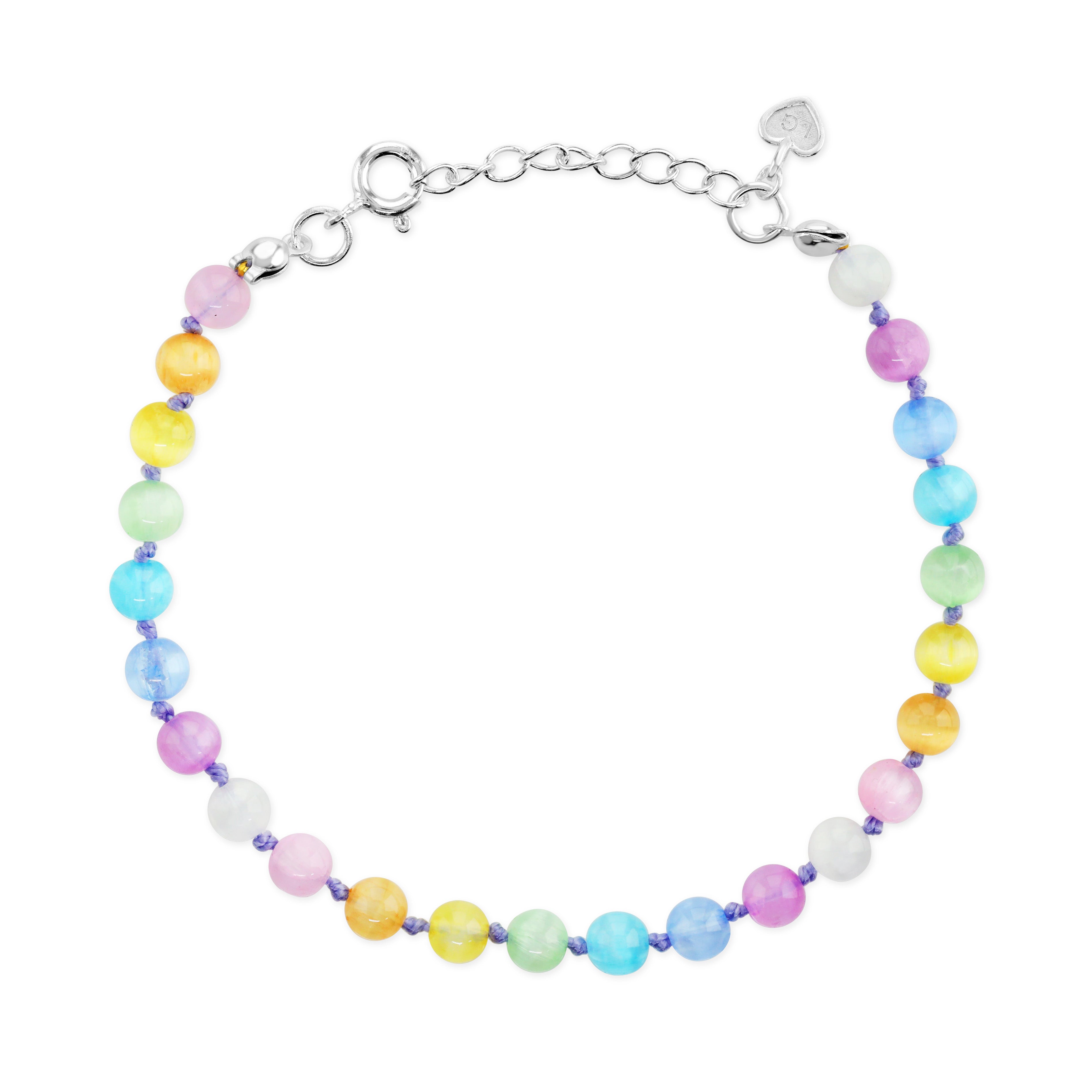 Selenite rainbow beaded bracelet