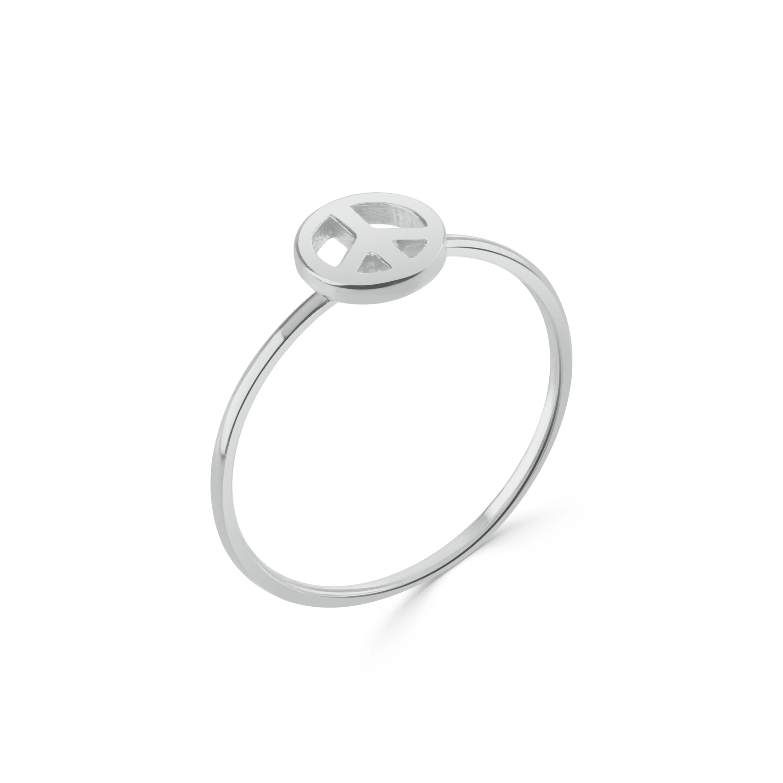 Silver Peace Stacking Ring