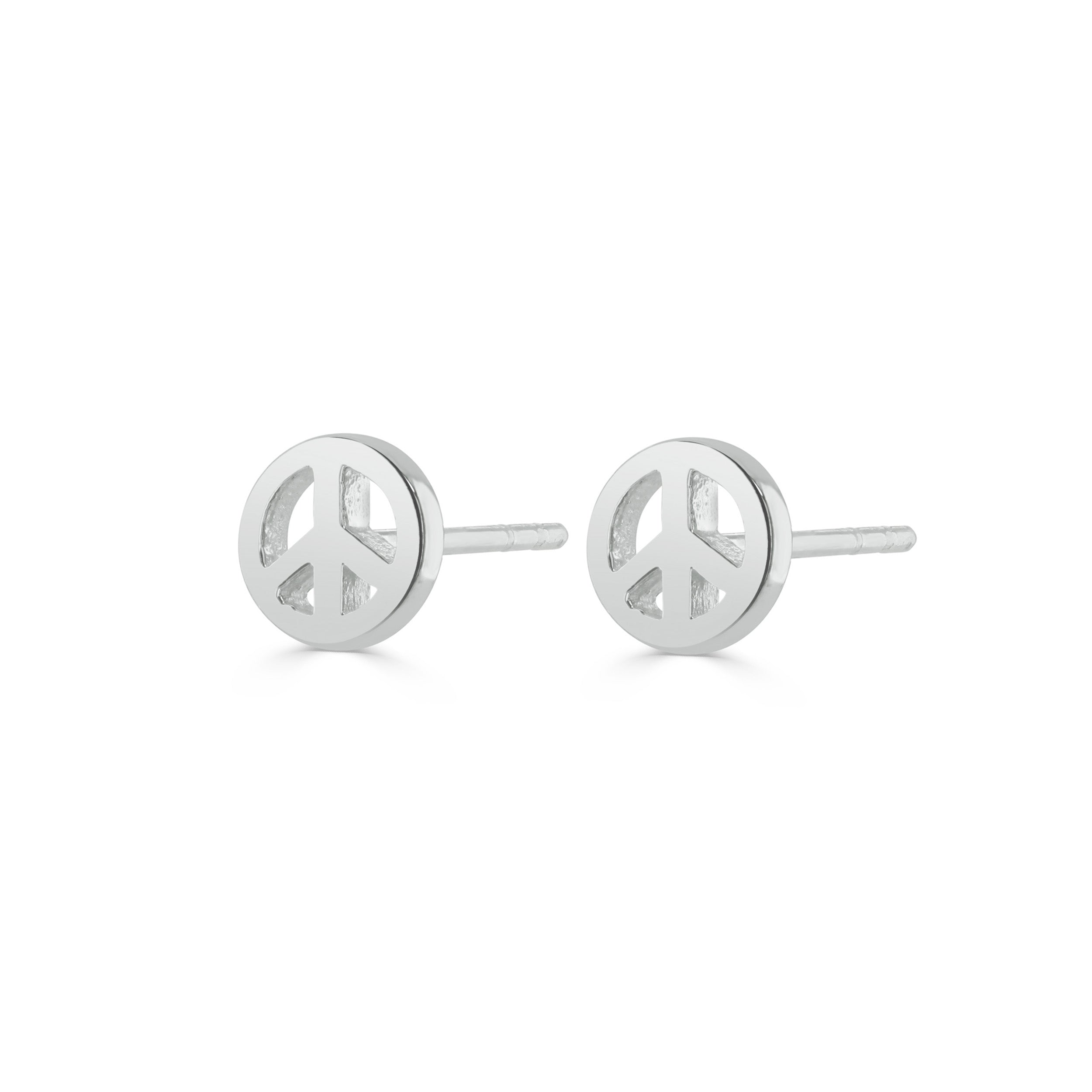 Silver Peace Stud Earrings