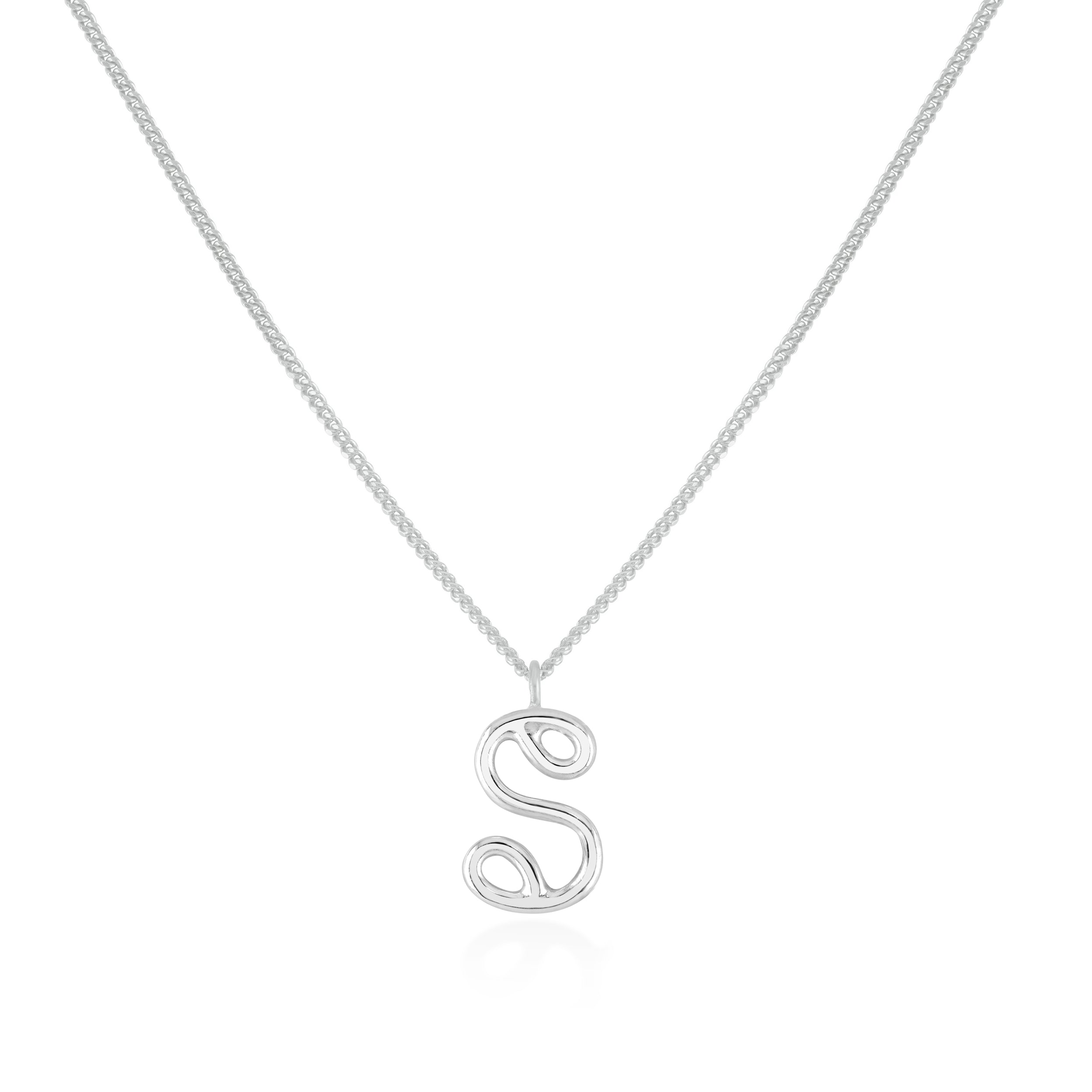 Silver Personalised Initial Necklace