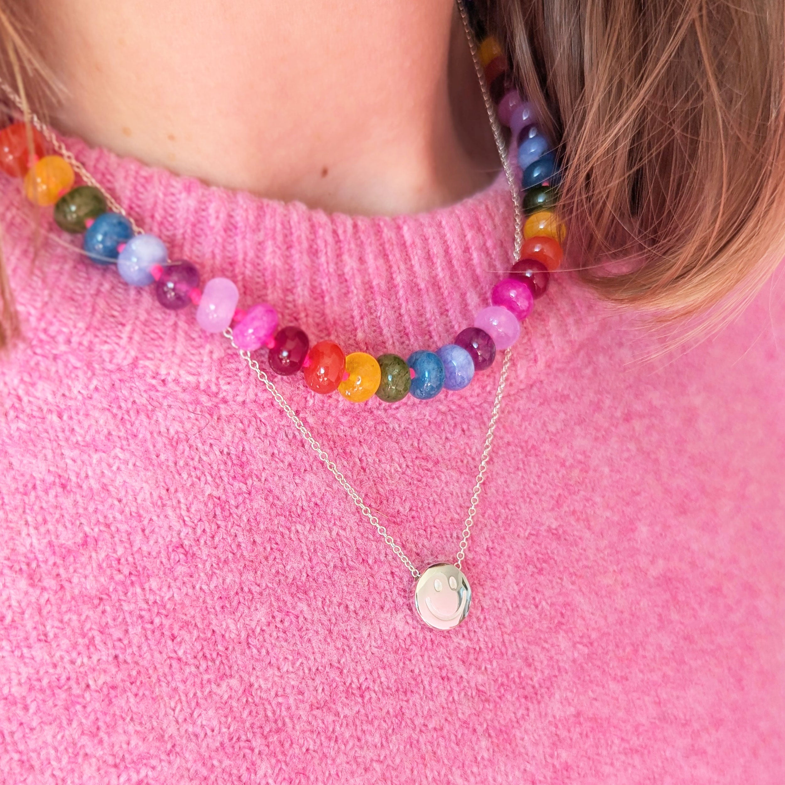 Colour Pop Rainbow Beaded Necklace