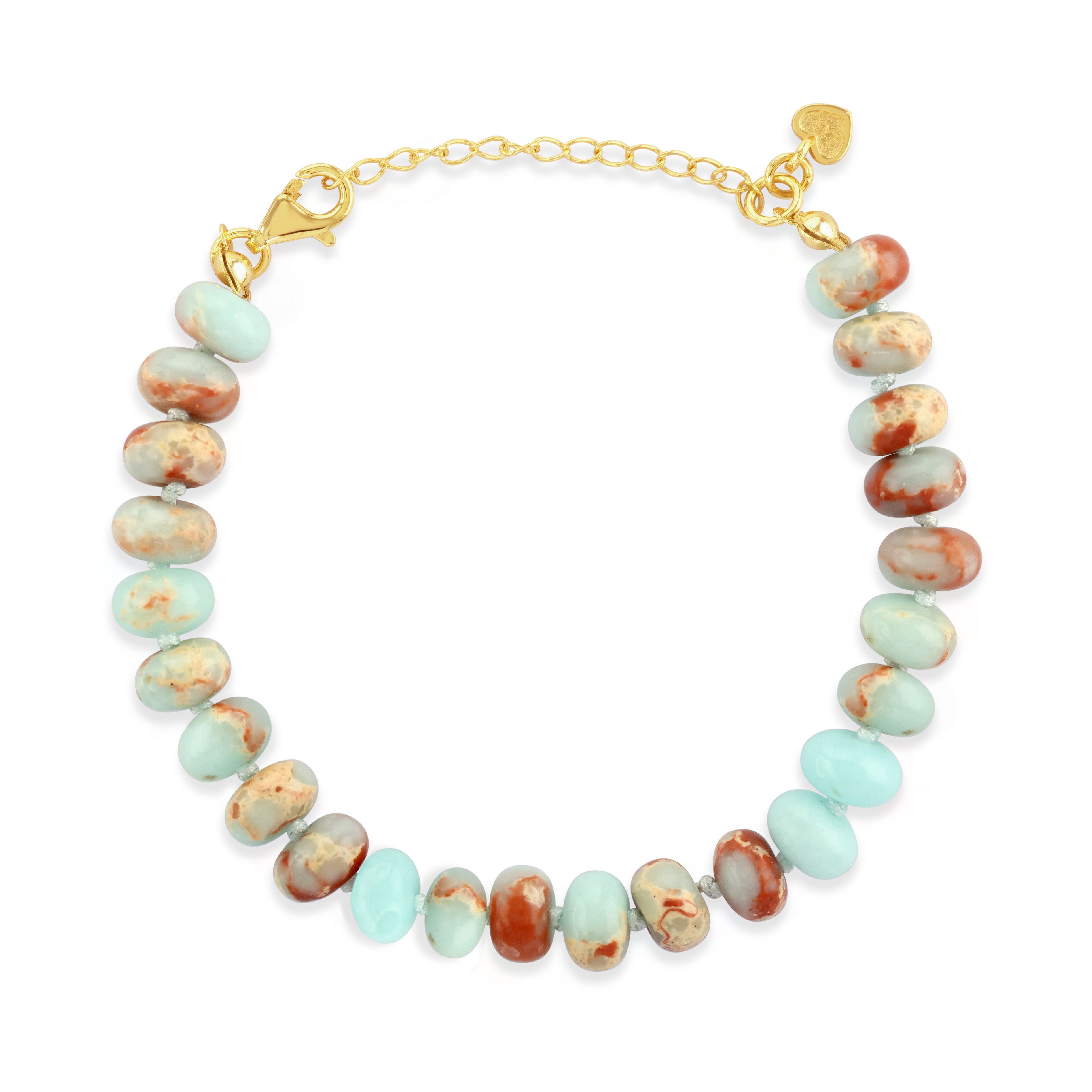 Gold Ocean Sea Foam Beaded Bracelet