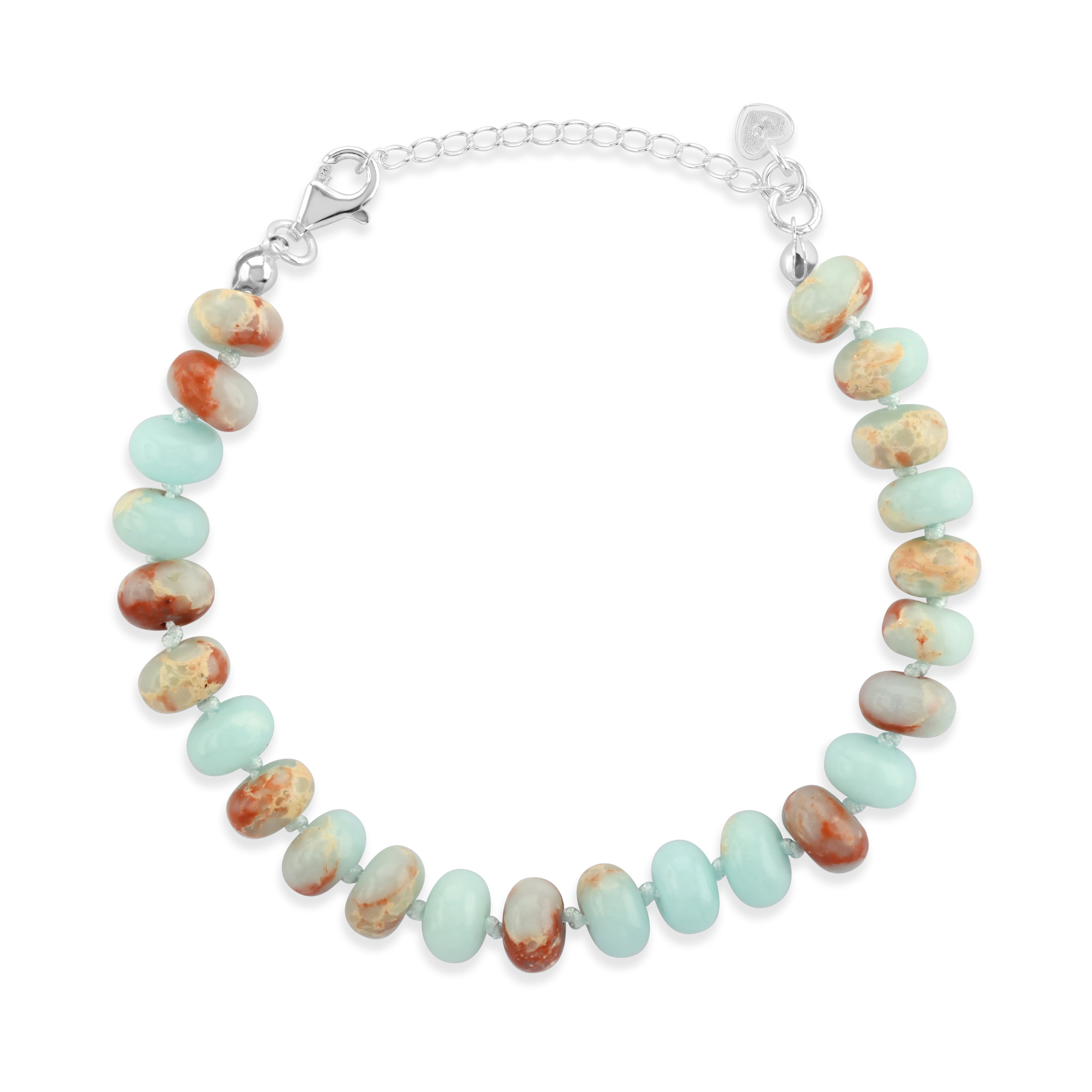 Silver Ocean Sea Foam Beaded Bracelet