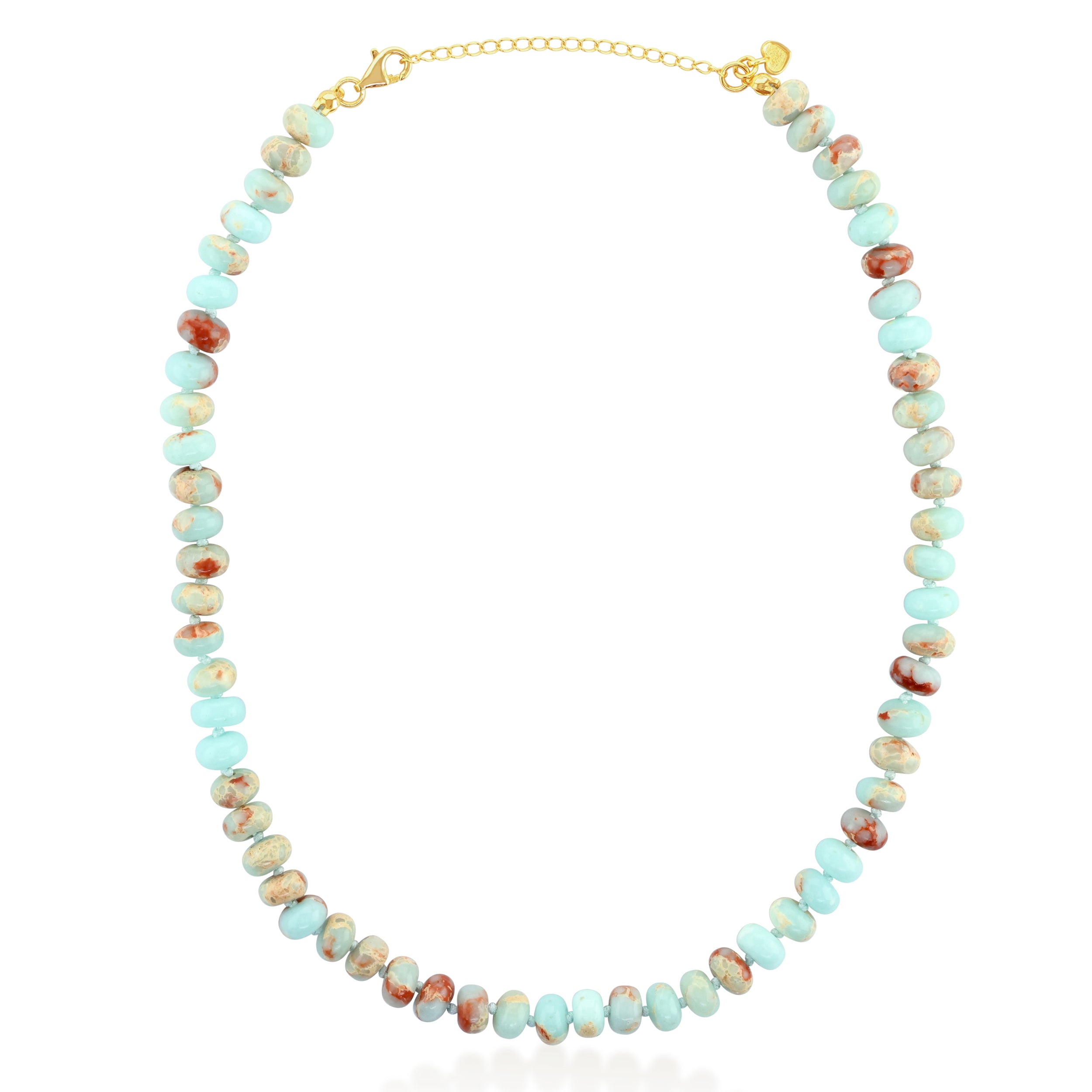 Gold Ocean Sea Foam Beaded Necklace